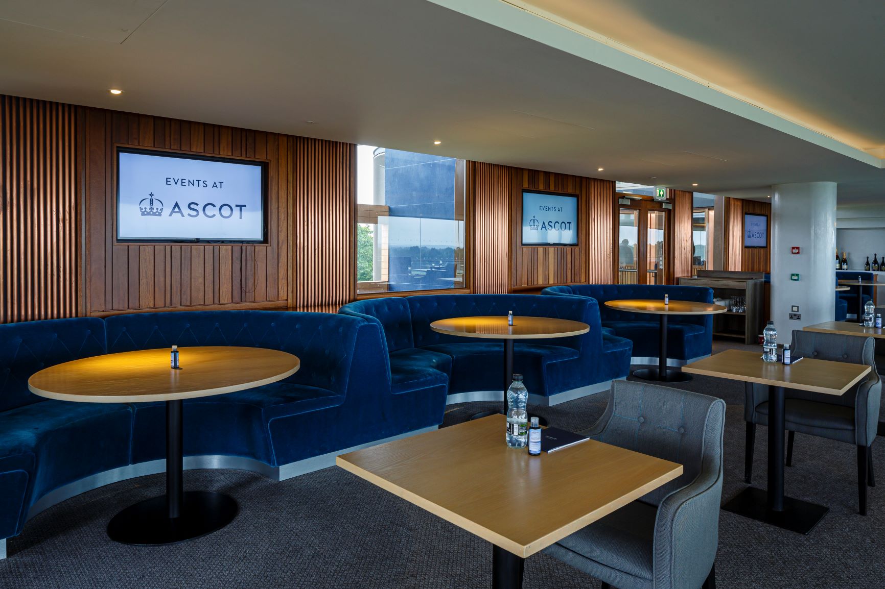 Stylish event space at Ascot Racecourse with modern decor for corporate functions.