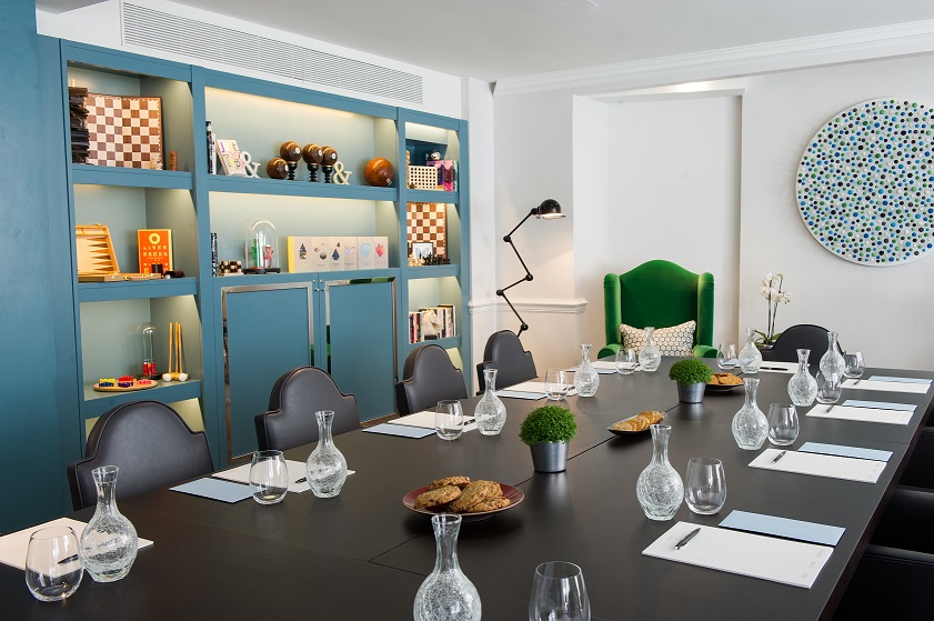 The Ampersand Hotel's Games Room: elegant meeting space with stylish decor for gatherings.