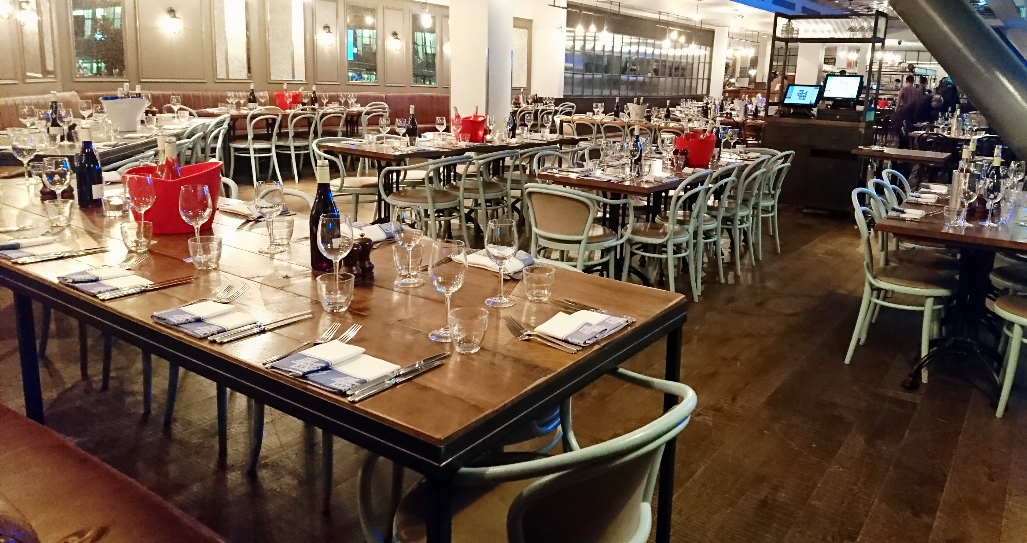 Elegant dining setup at The Pearson Room for corporate dinners and events.