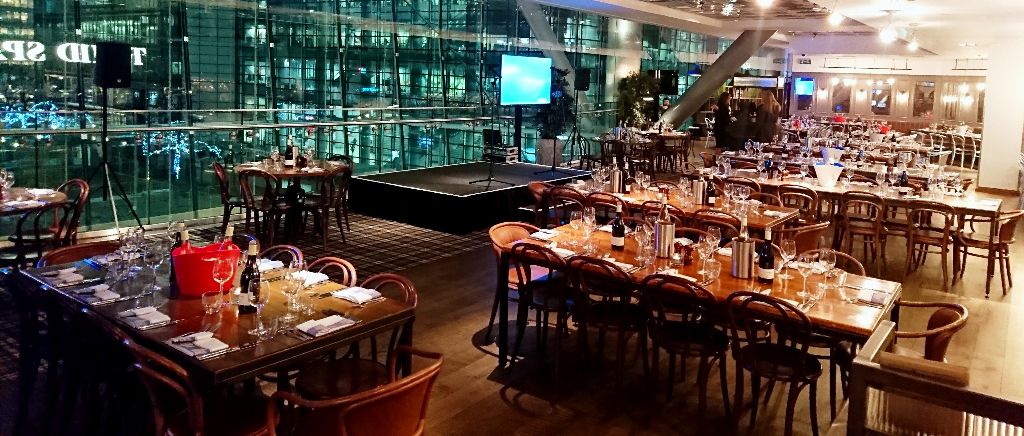 Elegant event space in The Pearson Room for corporate dinners and gatherings.