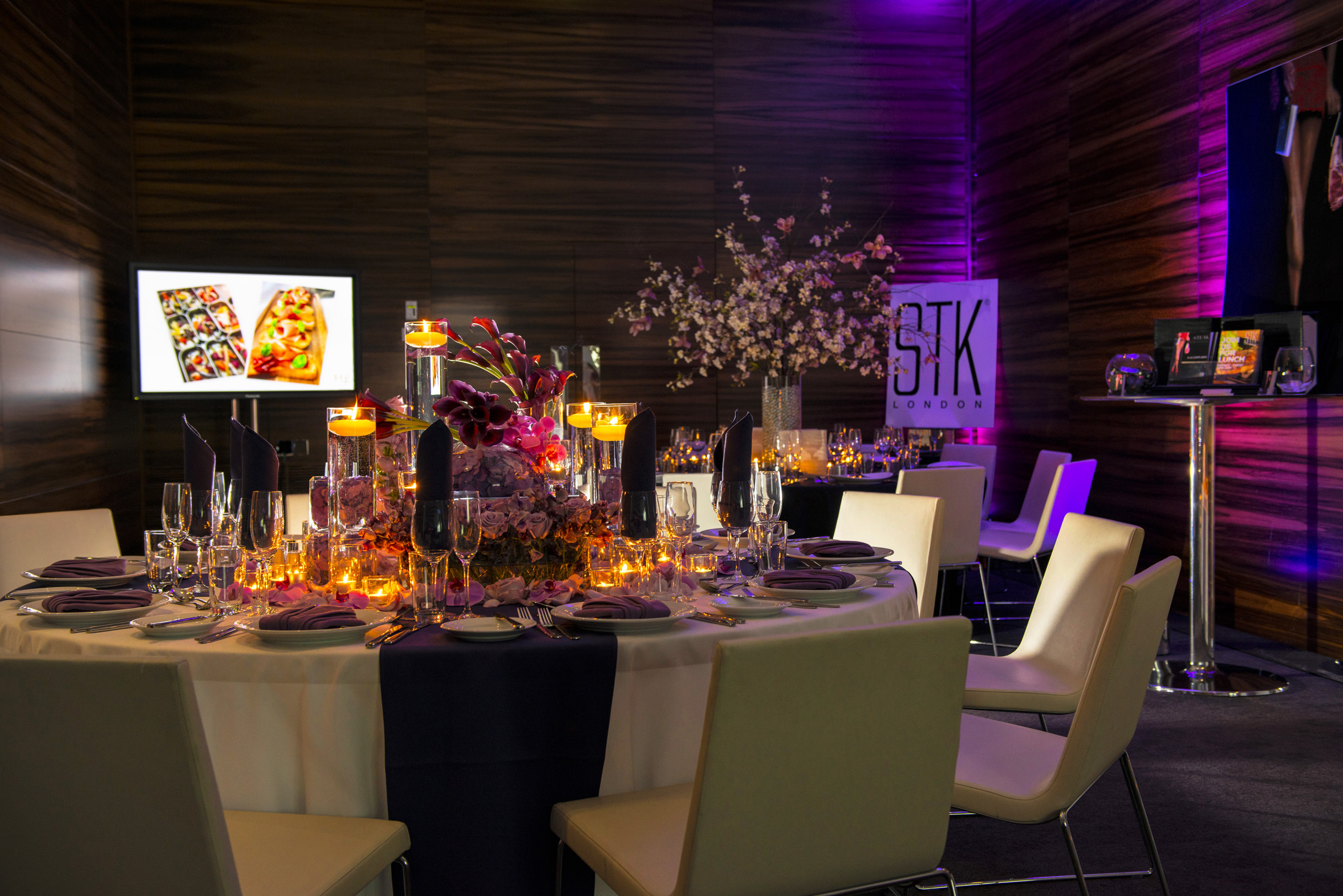 Elegant dining table in ME London Event Space, perfect for upscale events and presentations.