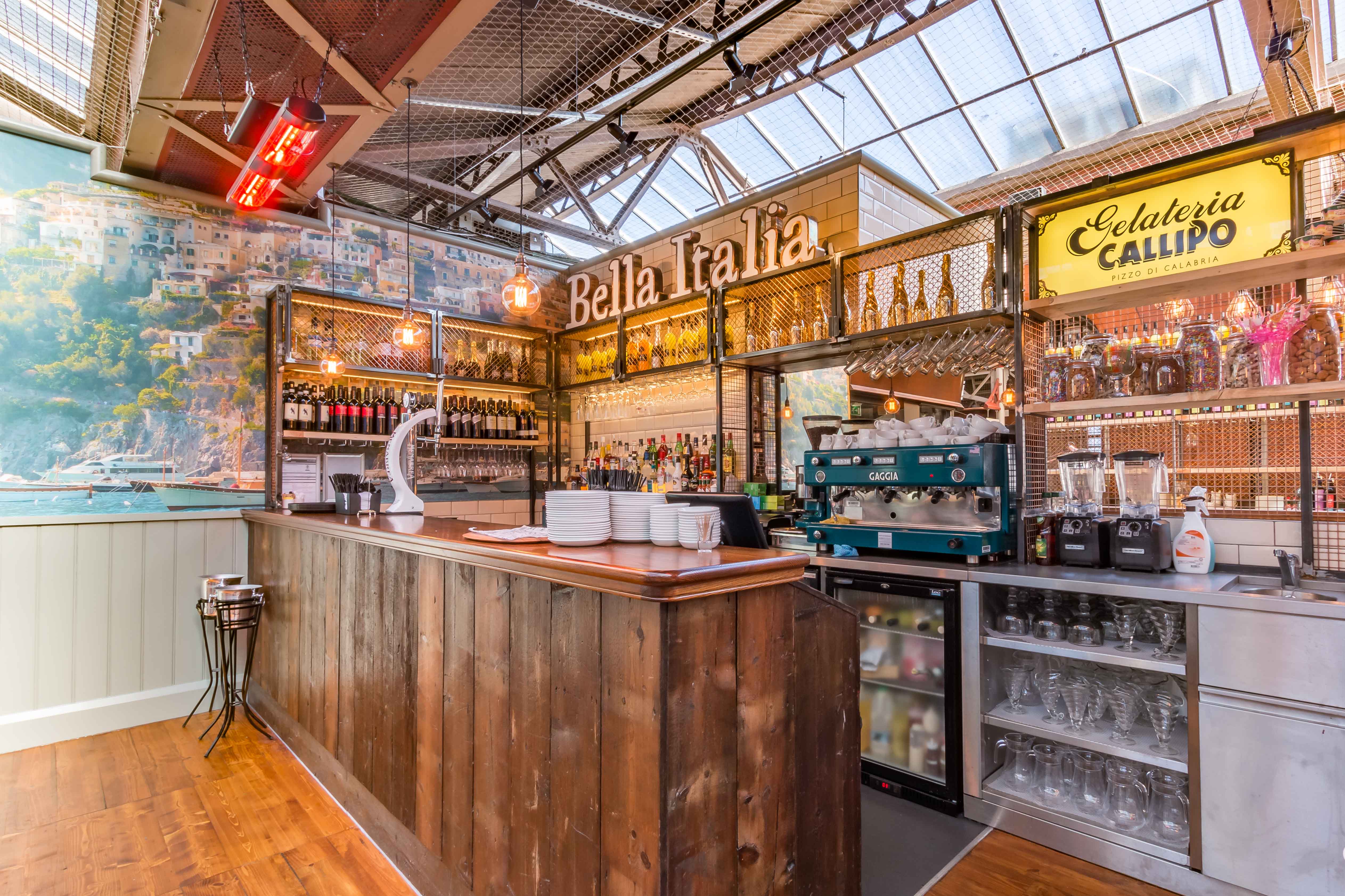 Vibrant bar setup in The Siena Room, ideal for events and social gatherings.
