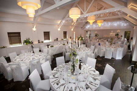 Elegant ballroom at Stoke Place, perfect for weddings and formal gatherings.