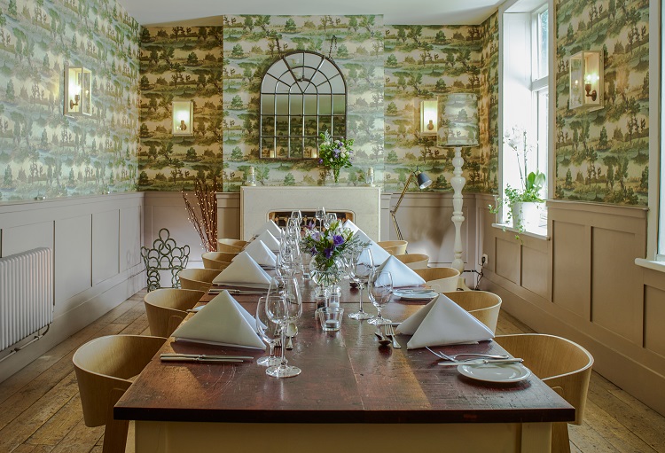 Elegant dining space in Stoke Place, perfect for intimate meetings and networking events.