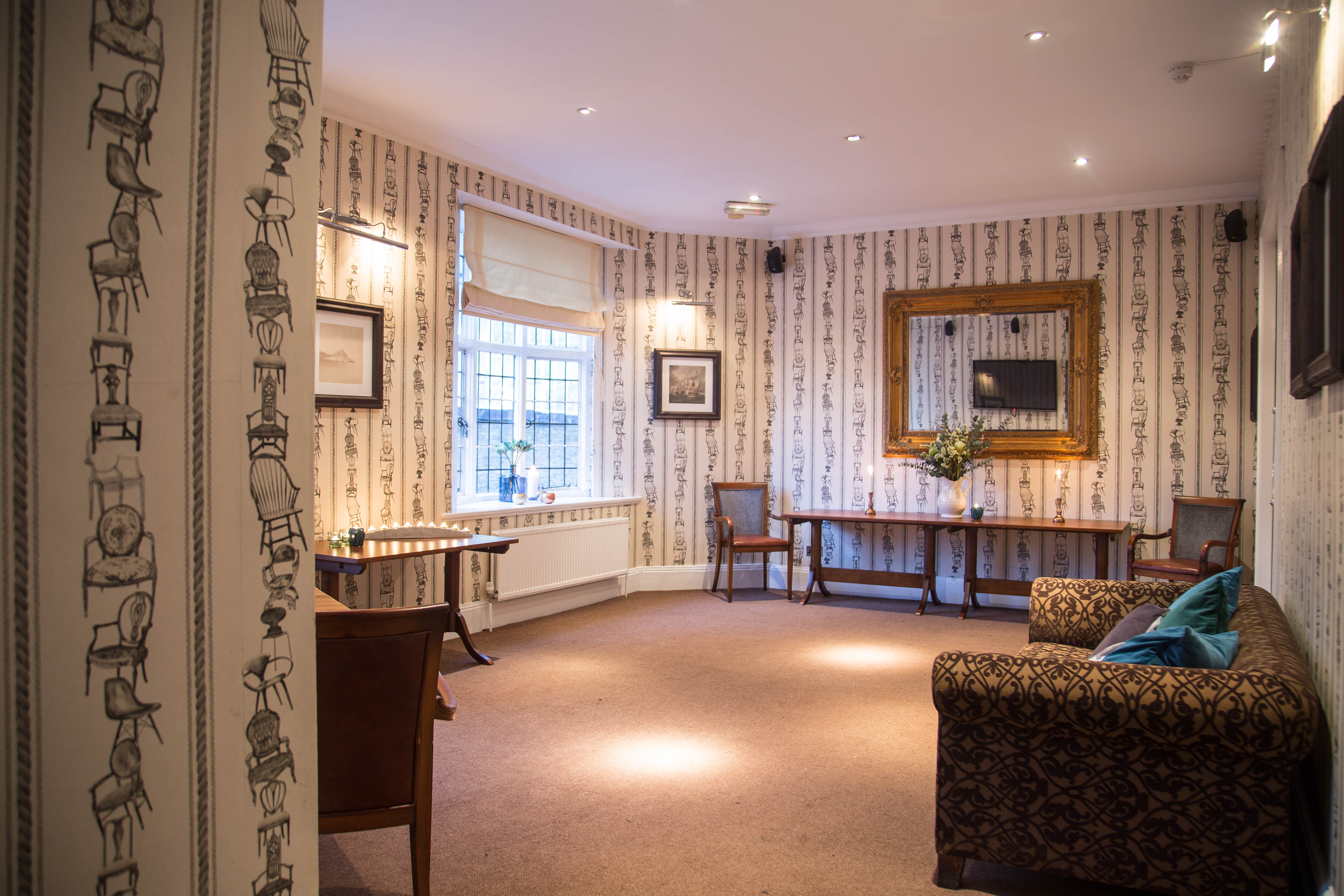 Elegant Navarino Room at Admiral Codrington, perfect for meetings and receptions.