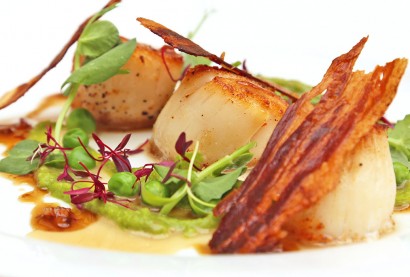 Seared scallops dish at The Admiral Codrington for upscale dining events.