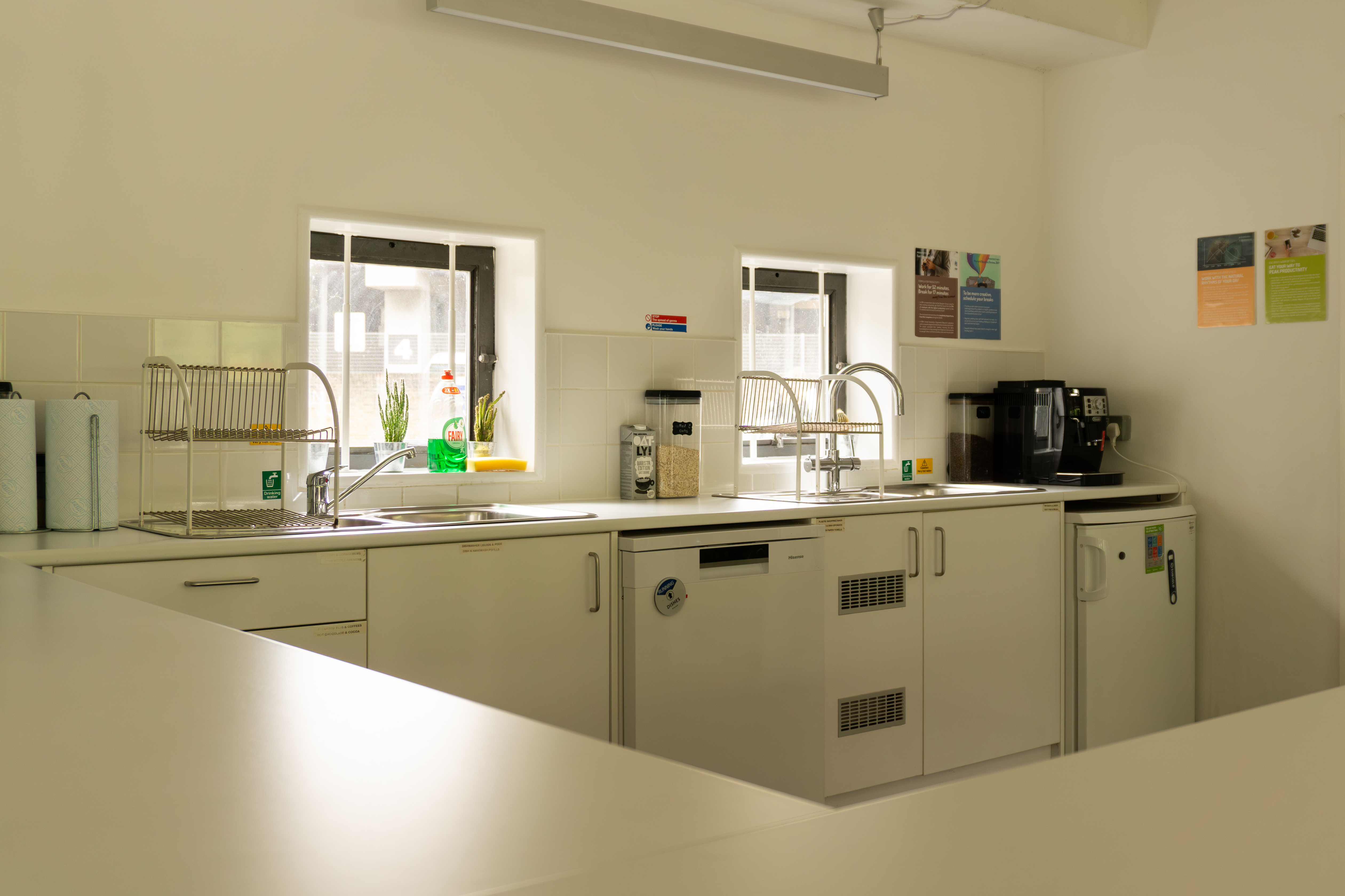 Main Event Space kitchen at Health Foundry, bright and functional for catering events.