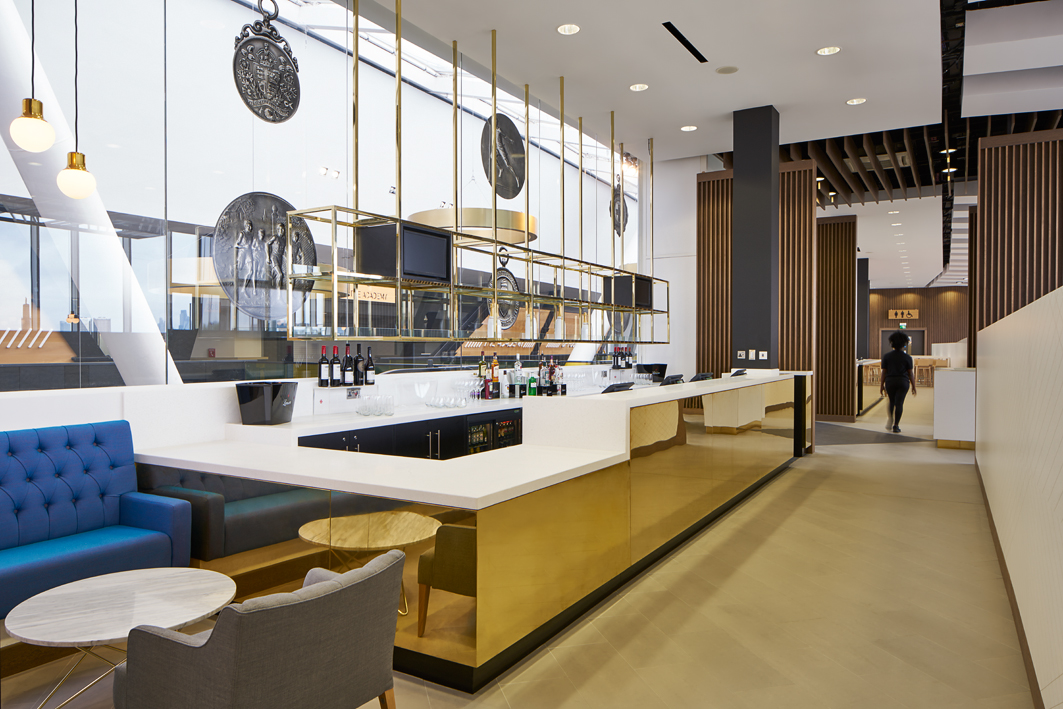 Modern bar area in London Stadium, perfect for cocktail receptions and events.