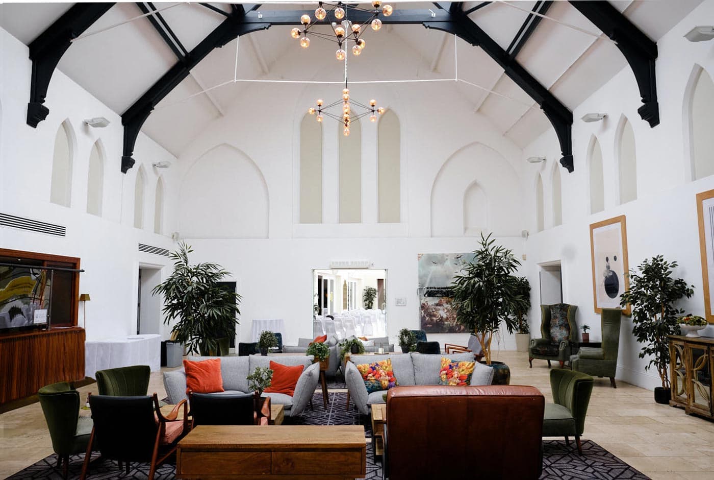 Stylish Fazeley Studios venue with high ceilings, ideal for networking events and meetings.