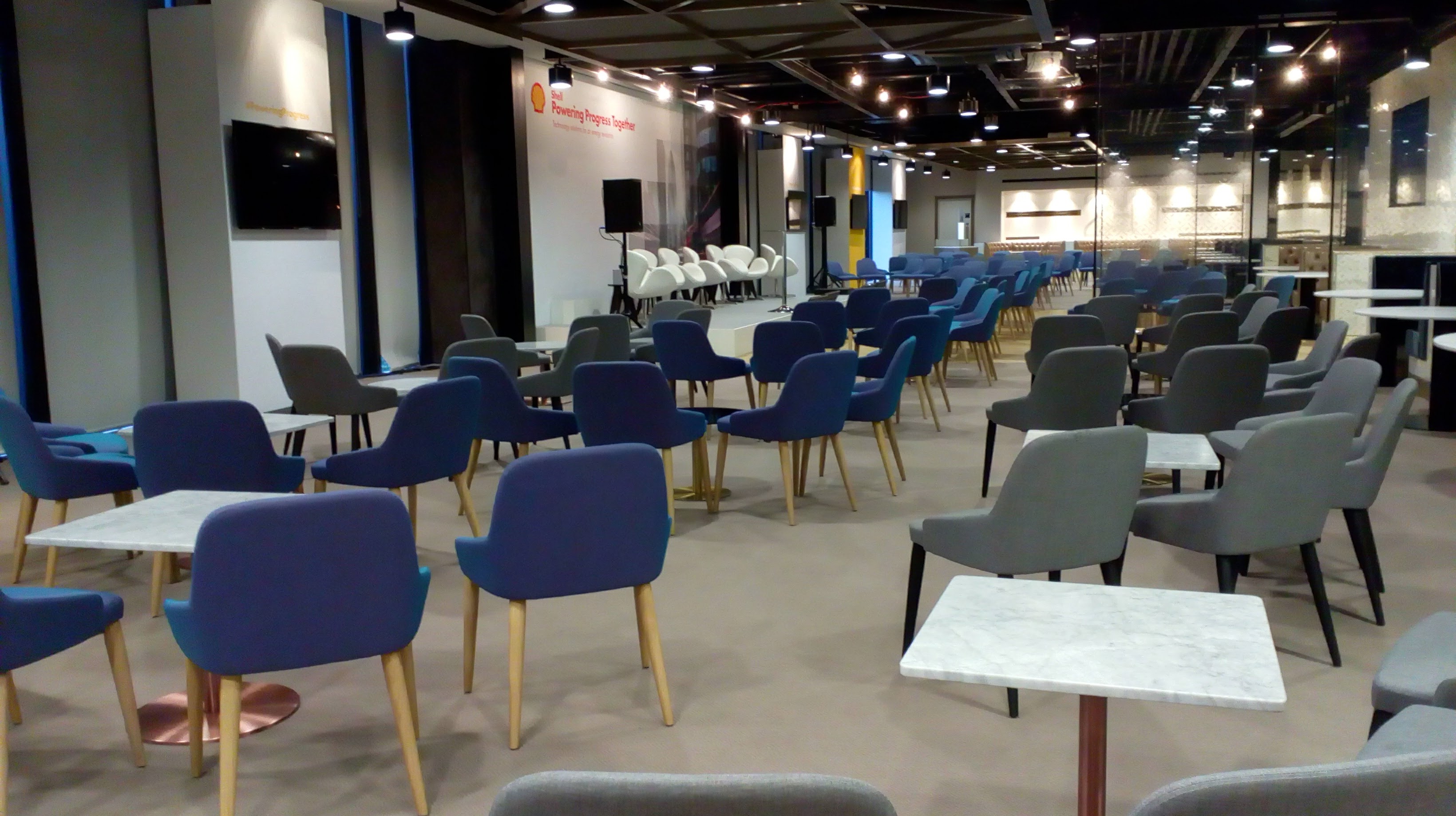 The Forge event space in London Stadium set up for a professional conference.