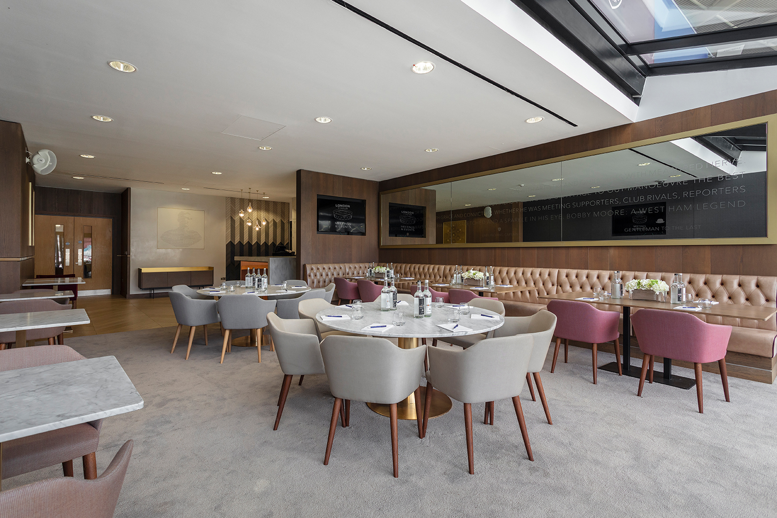 Elegant meeting space at London Stadium, ideal for corporate events and private functions.