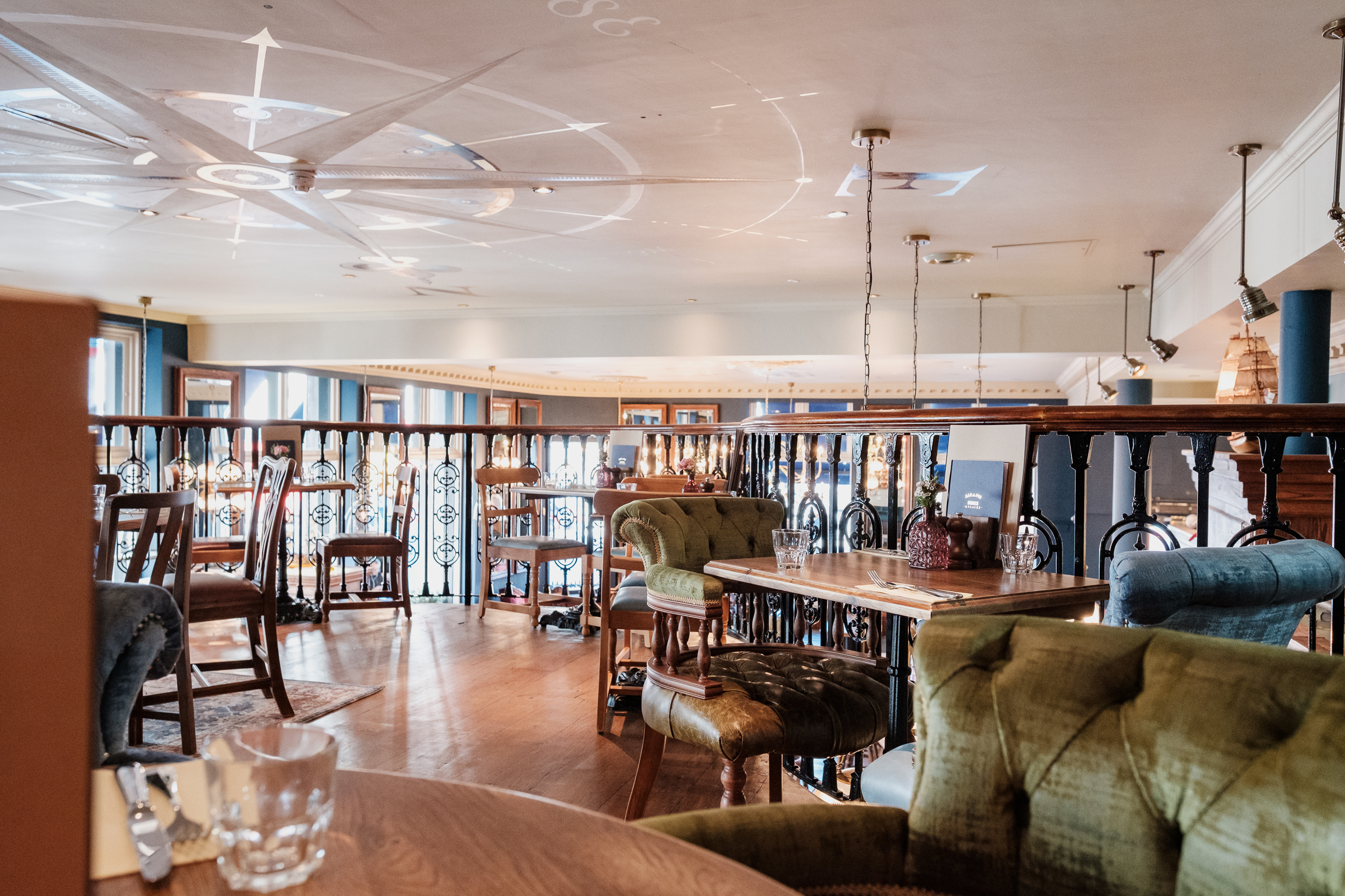 Stylish event space at The Quarter Deck, ideal for networking and gatherings.