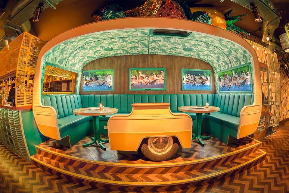 Themed breakout nook at Full Venue Barrio Brixton for event networking and brainstorming.