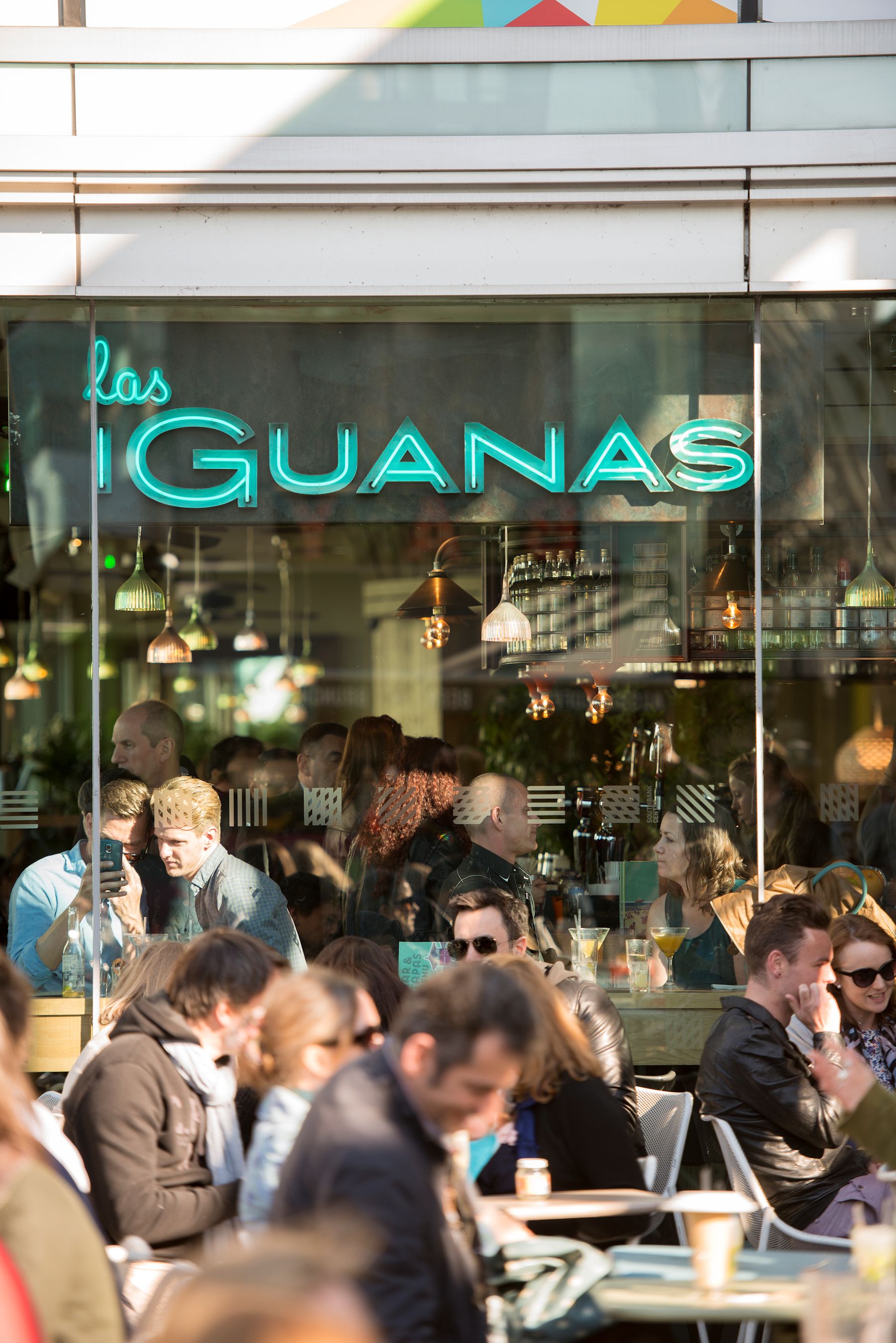 Outdoor café at Las Iguanas Royal Festival Hall, perfect for networking events and meet-ups.