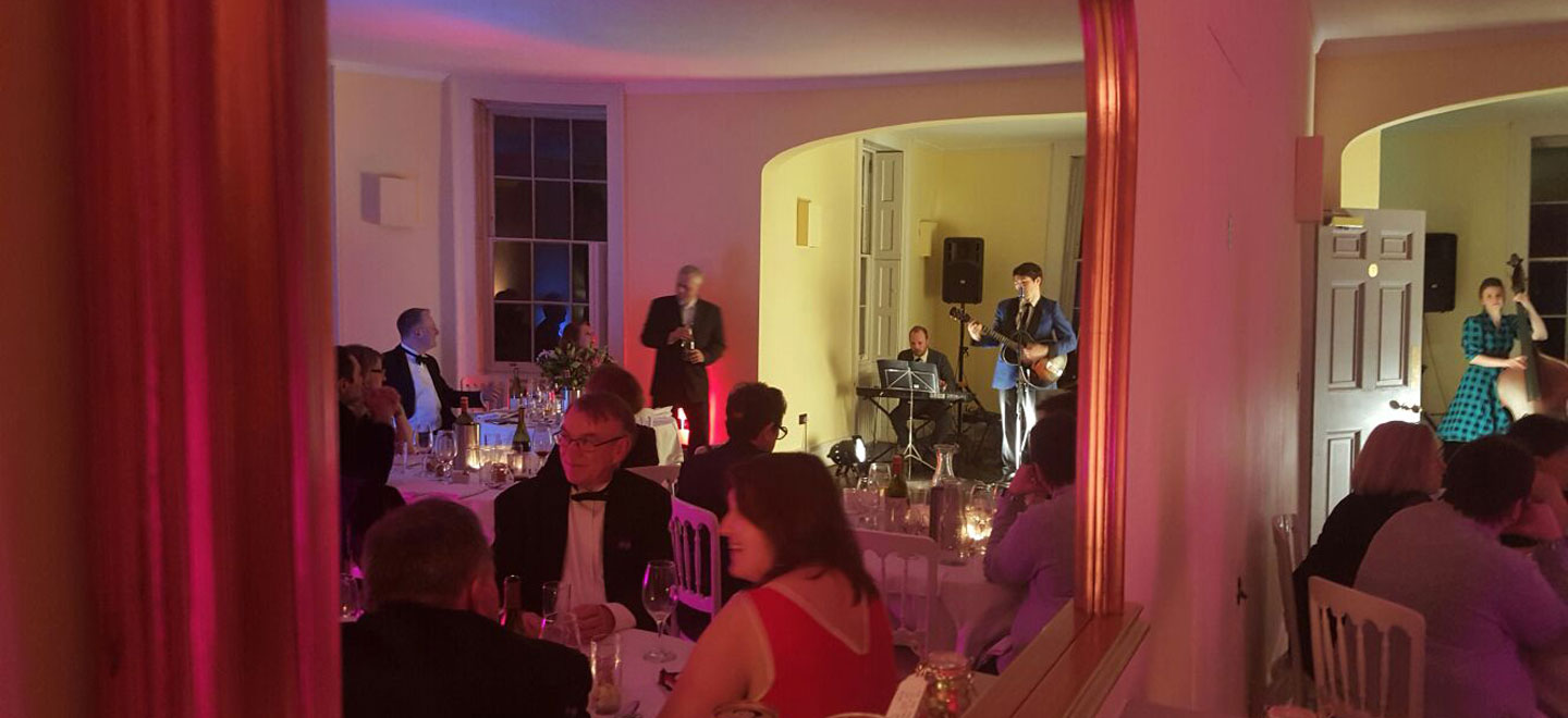 Elegant Drawing Room at Clissold House for a gala with live music and networking.