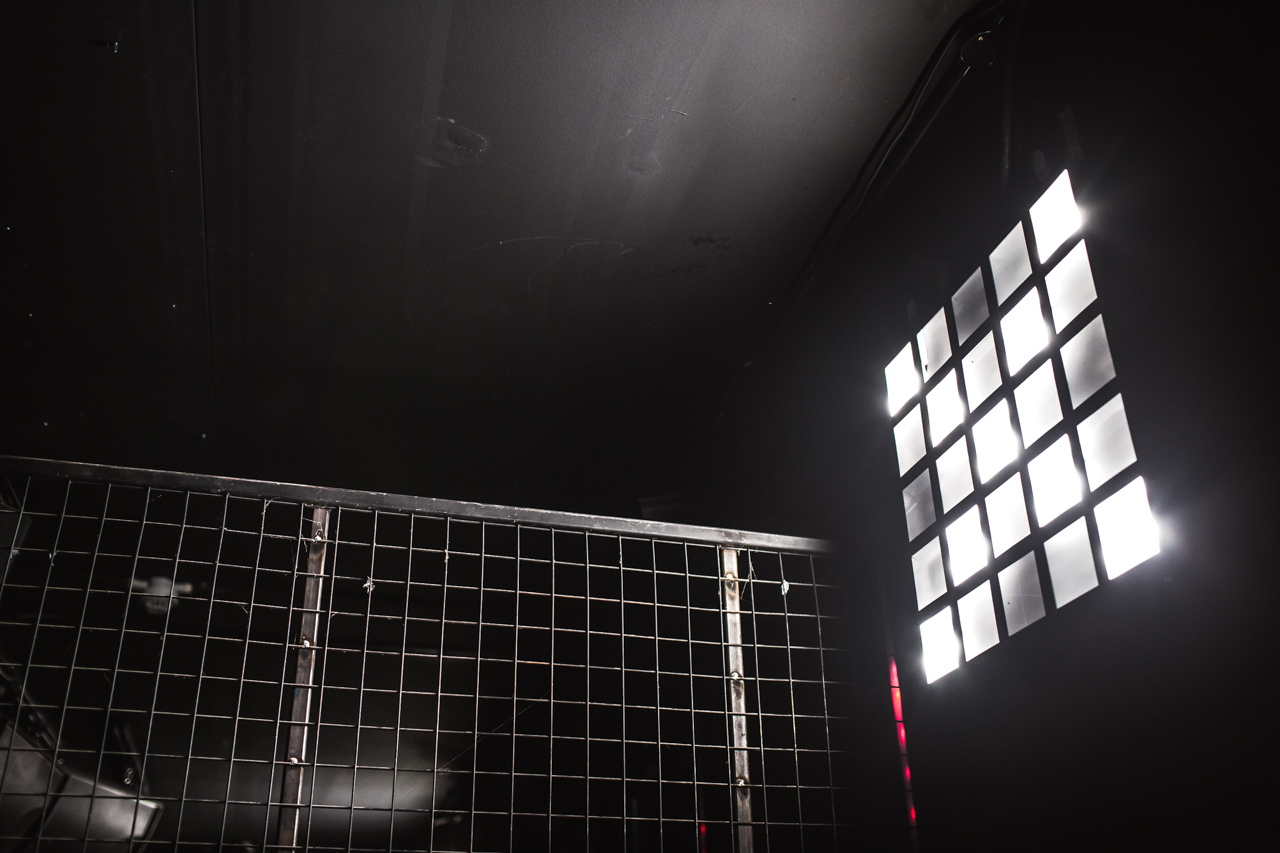 The Blackbox venue with grid structure, perfect for immersive events and presentations.