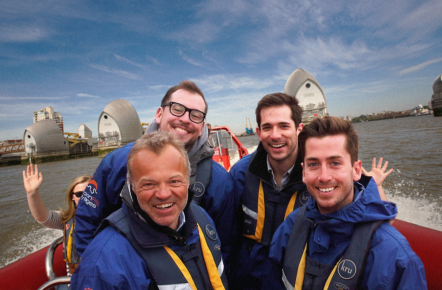Thames Rockets RIB boat on a fast river tour for corporate team building and group events.