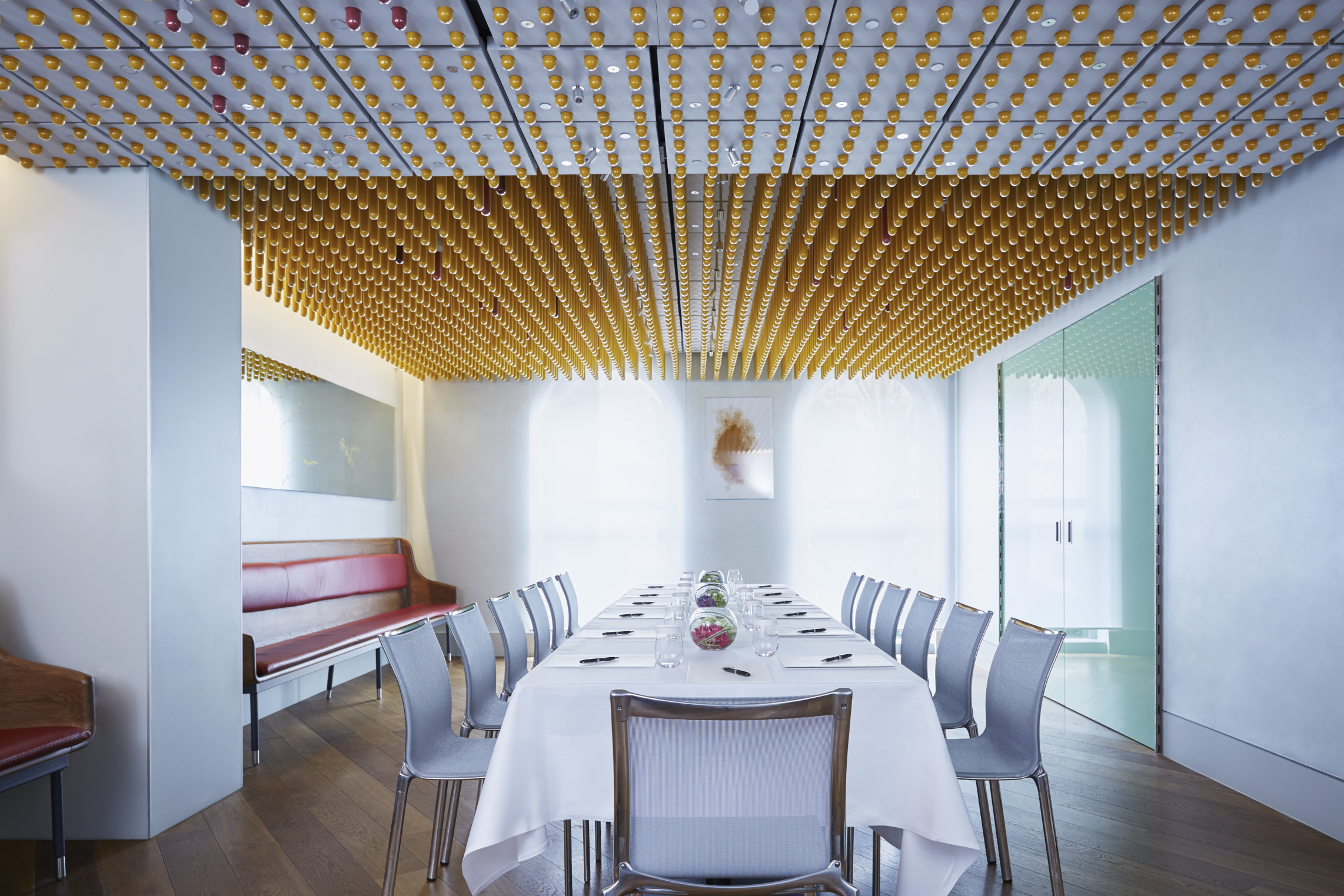 Private dining room at COMO The Halkin, featuring a long table for corporate events.