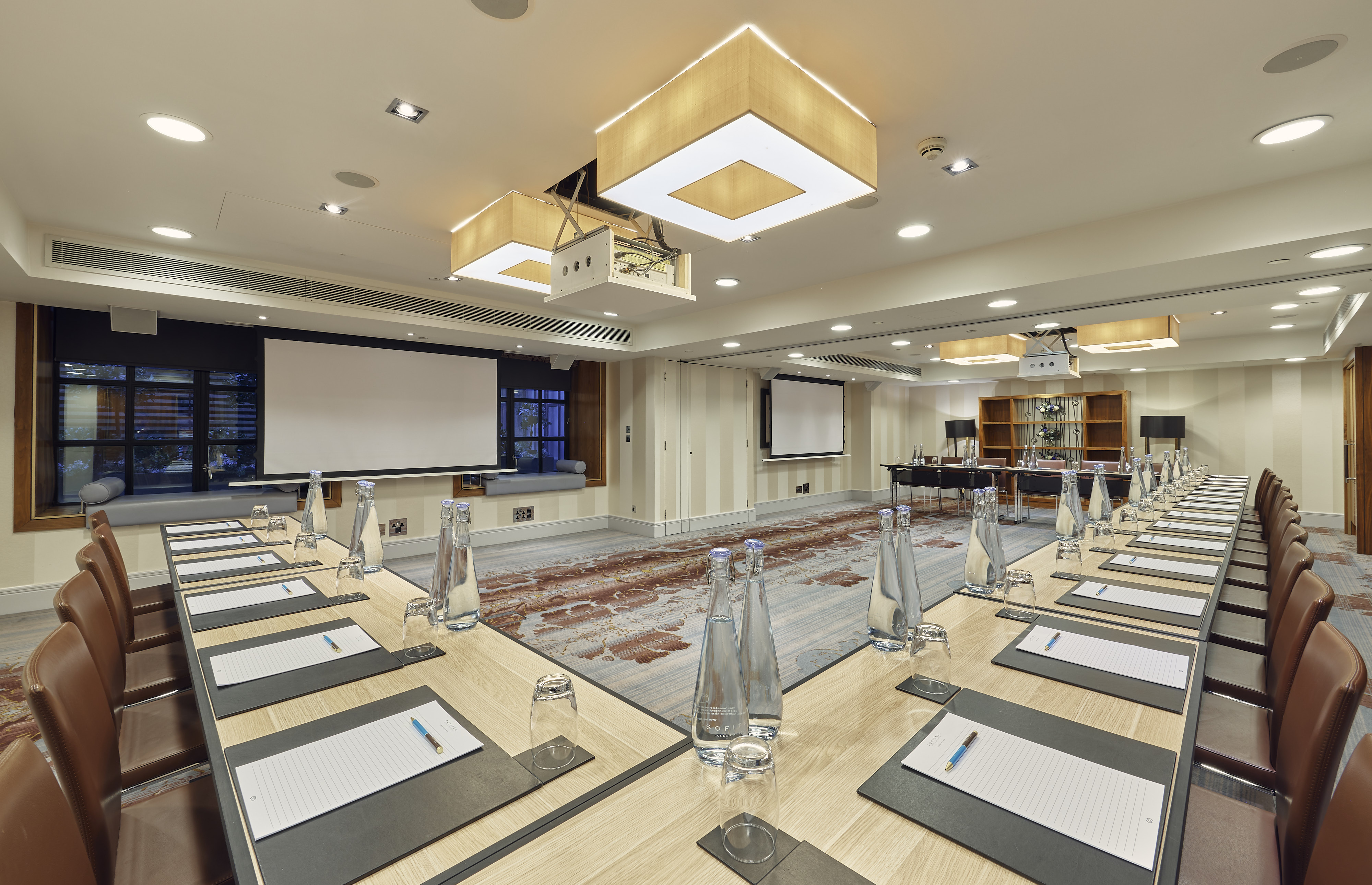 Meeting room at Sofitel London St James, featuring a long table for corporate events.