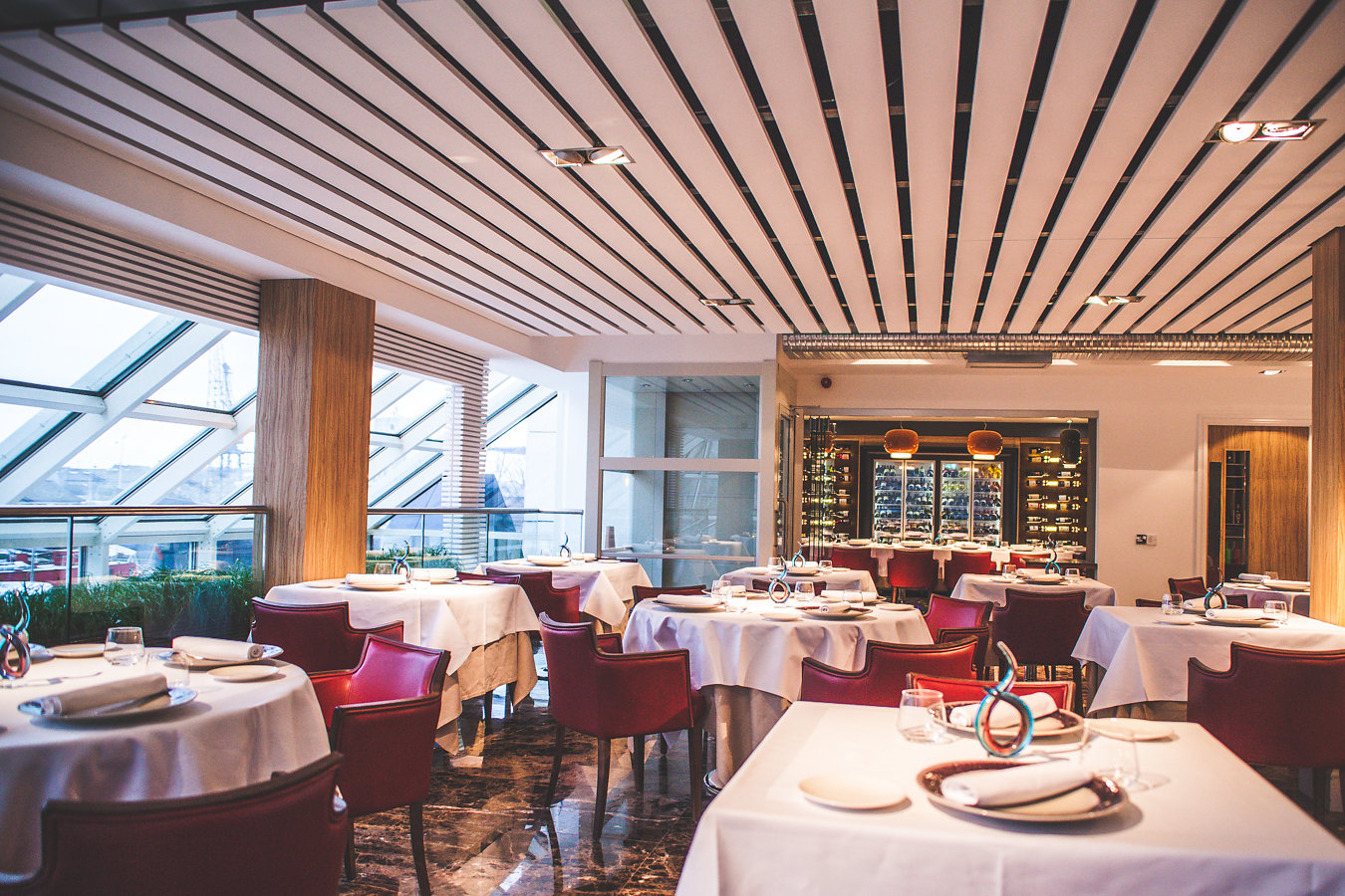 Sophisticated dining venue with elegant decor for upscale events and meetings.