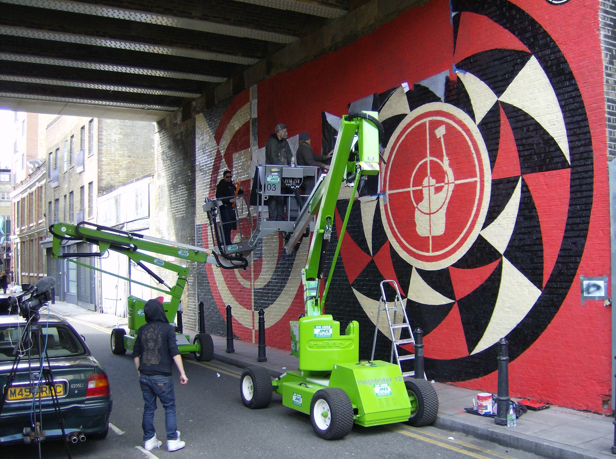 Vibrant mural painting in Shoreditch Studios for creative event spaces.