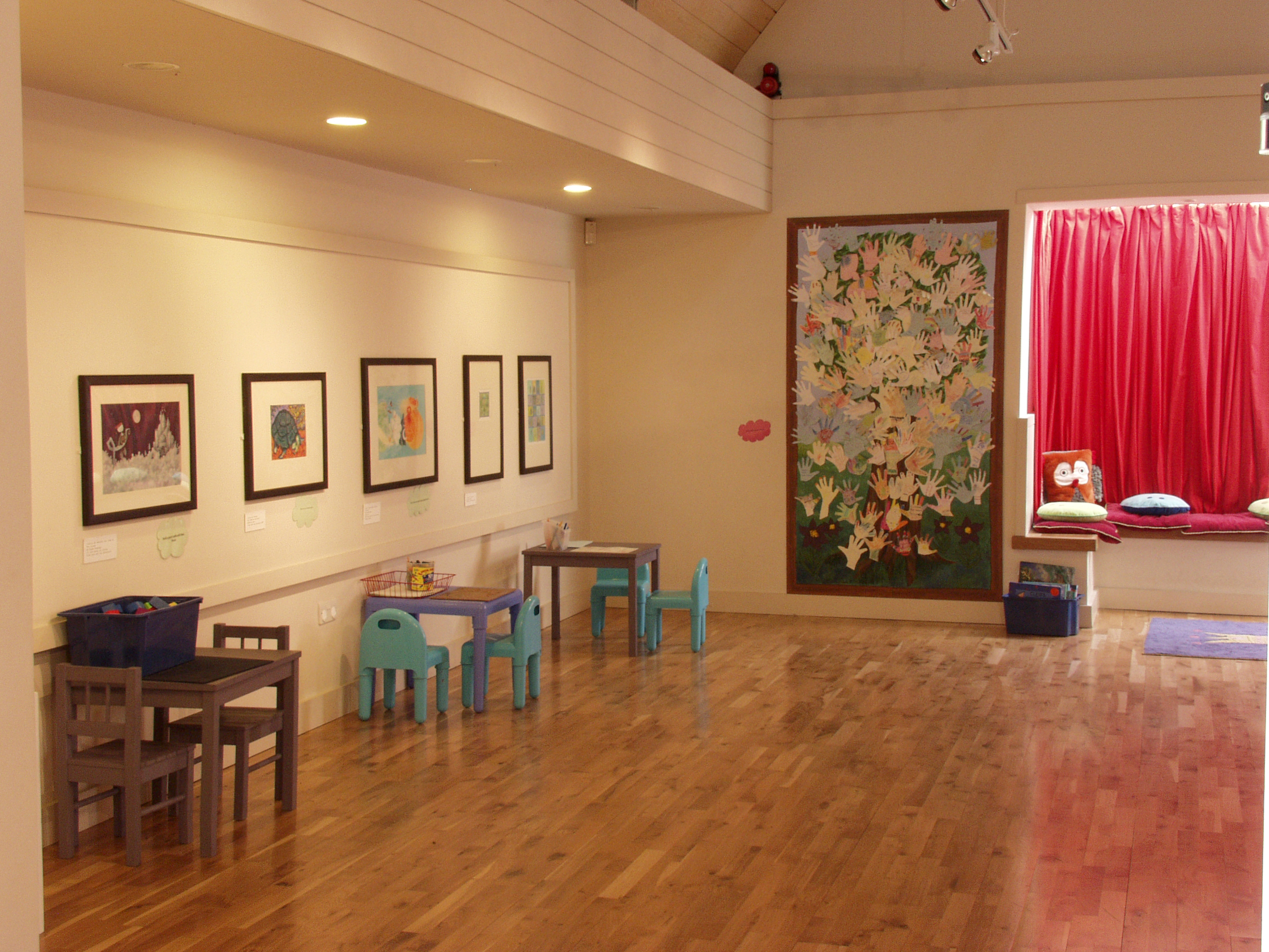 Bright gallery in Blakesley Hall, ideal for children's events and creative workshops.