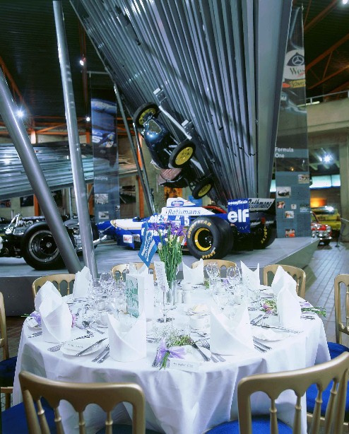 Vintage race cars at The National Motor Museum, perfect for corporate events and celebrations.