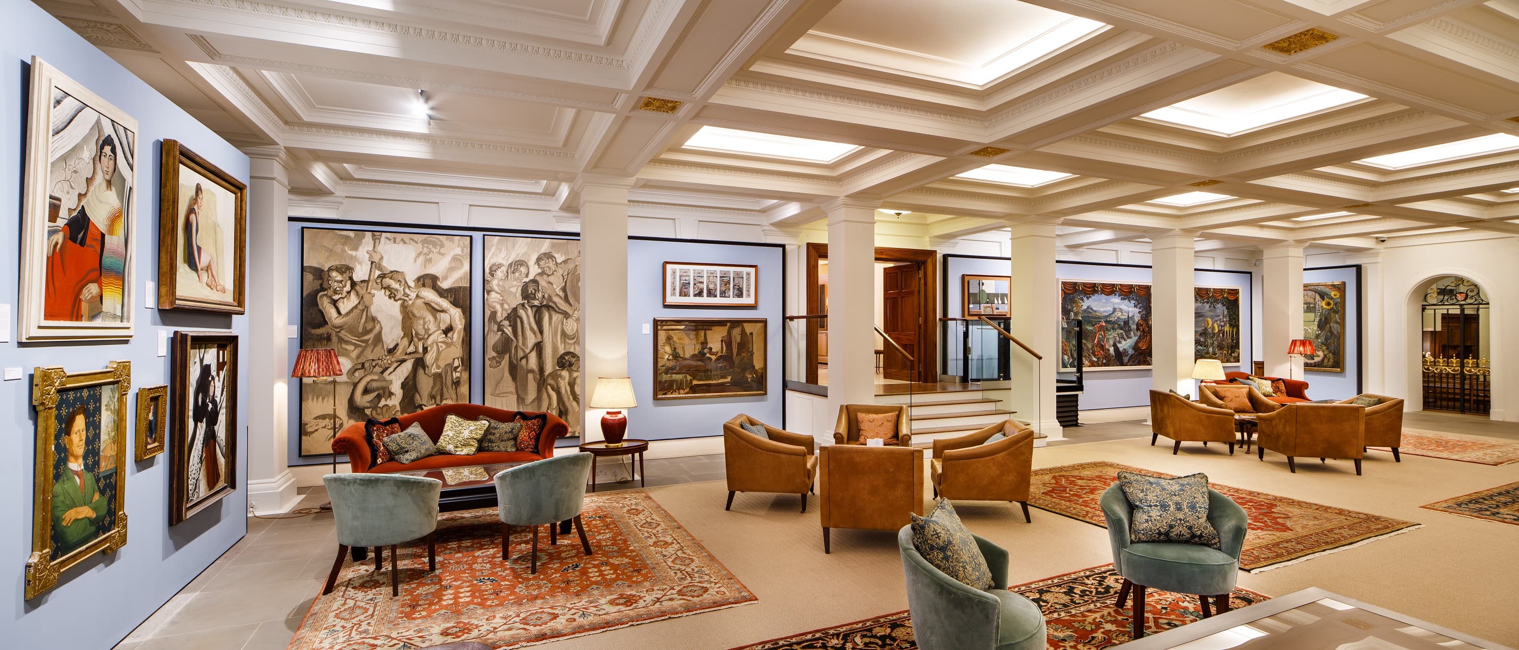 Ambulatory at Mercers' Hall, elegant breakout space for high-end corporate networking events.