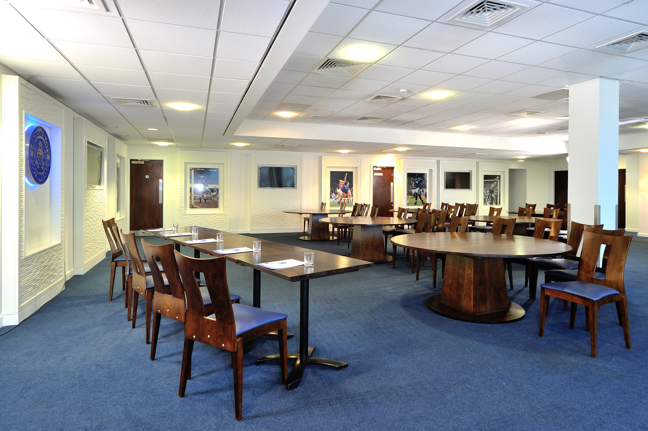 Legends Lounge at Leicester City FC: versatile meeting space with natural light for workshops.