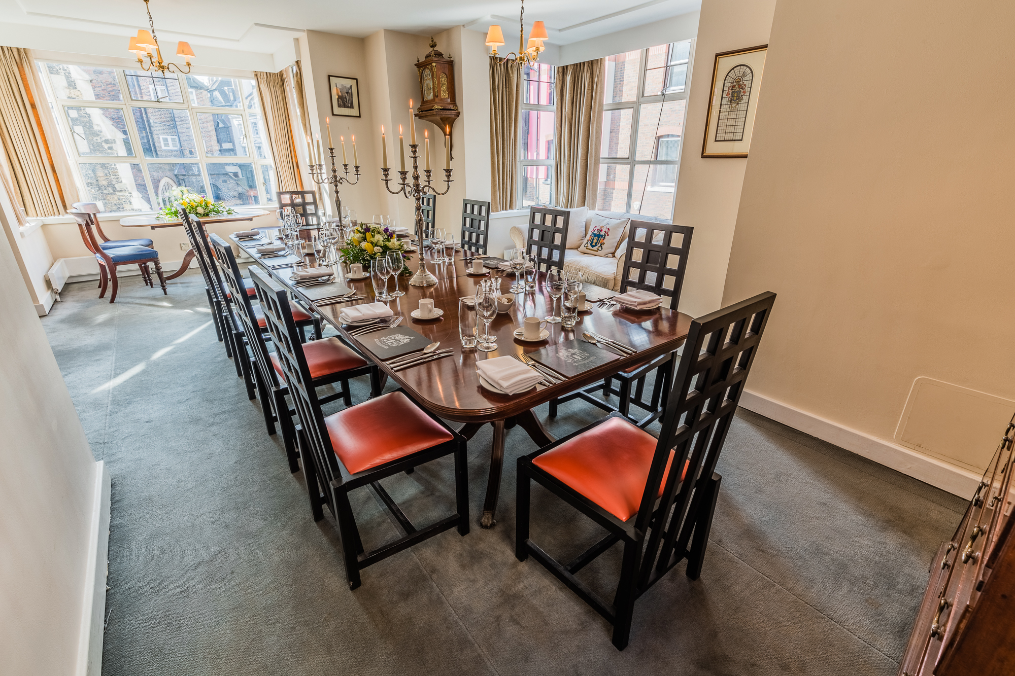 Elegant dining room in Founders' Hall, perfect for corporate dinners and upscale events.