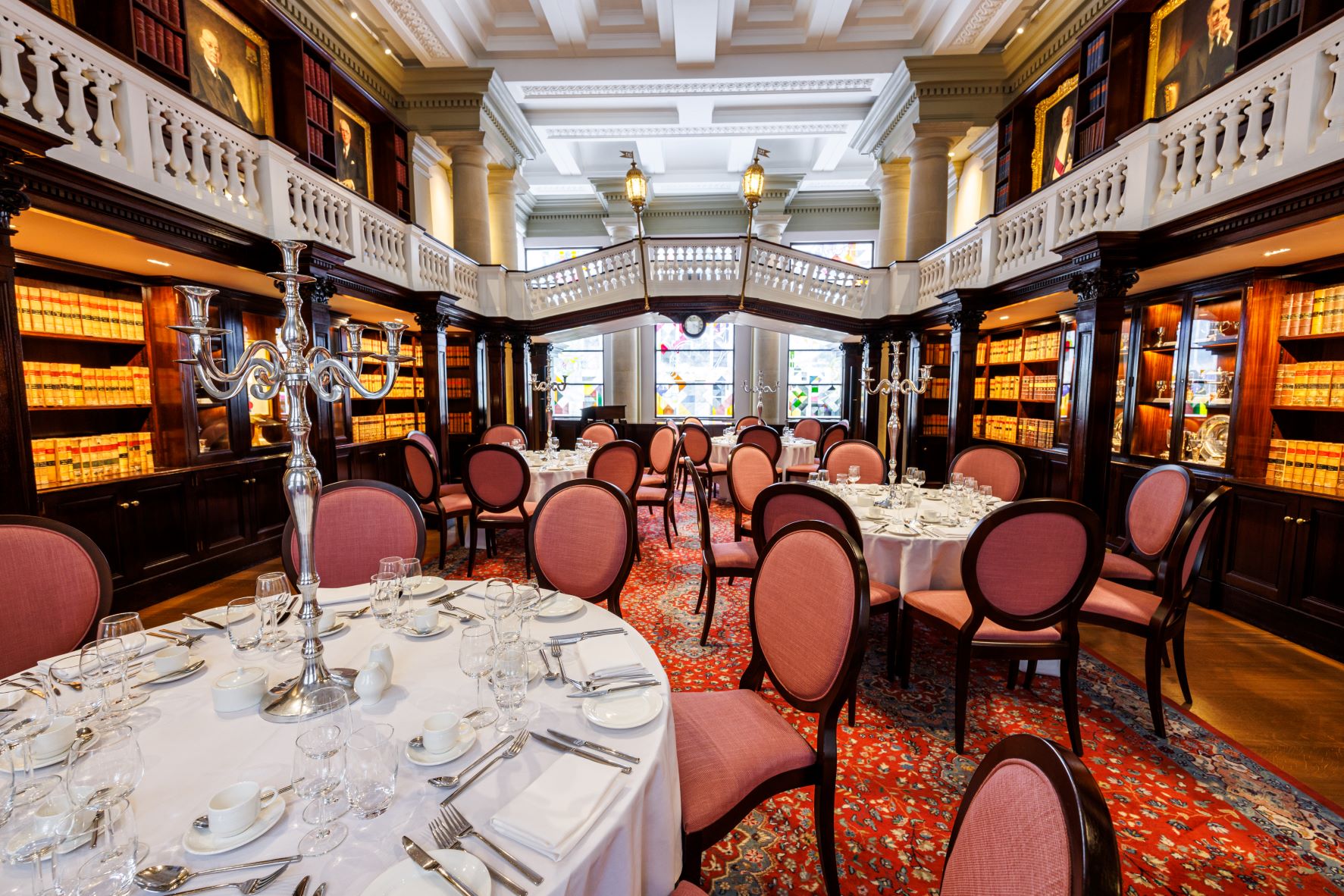 Elegant dining room at One Moorgate Place, ideal for formal events and upscale gatherings.