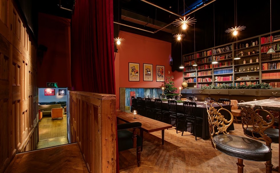 Private Room in The Drawing Room with warm lighting, ideal for meetings and gatherings.