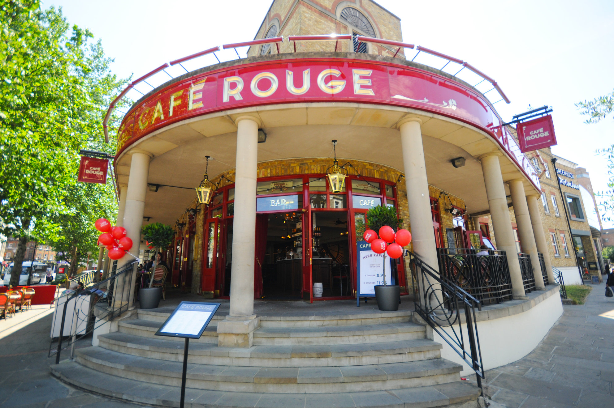 Café Rouge Greenwich venue with outdoor seating, perfect for events and celebrations.