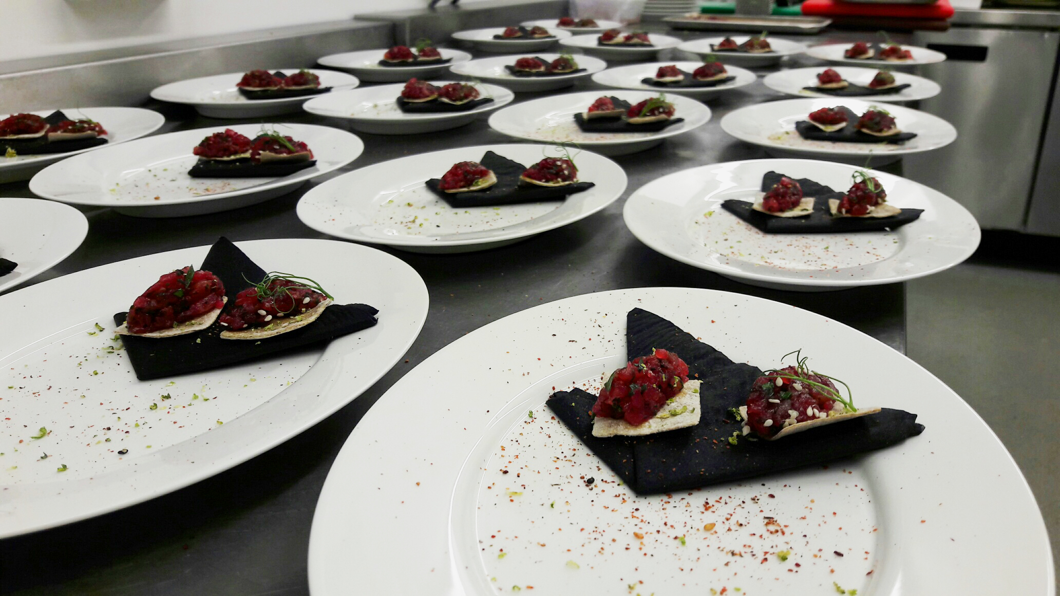 Gourmet appetizers at Coloured Canyon Dining Room, perfect for upscale receptions and galas.