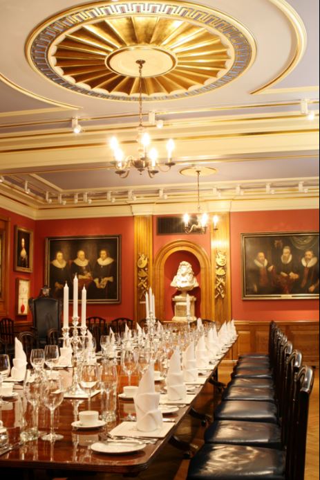 Elegant dining room in Painters' Hall, perfect for corporate dinners and formal events.