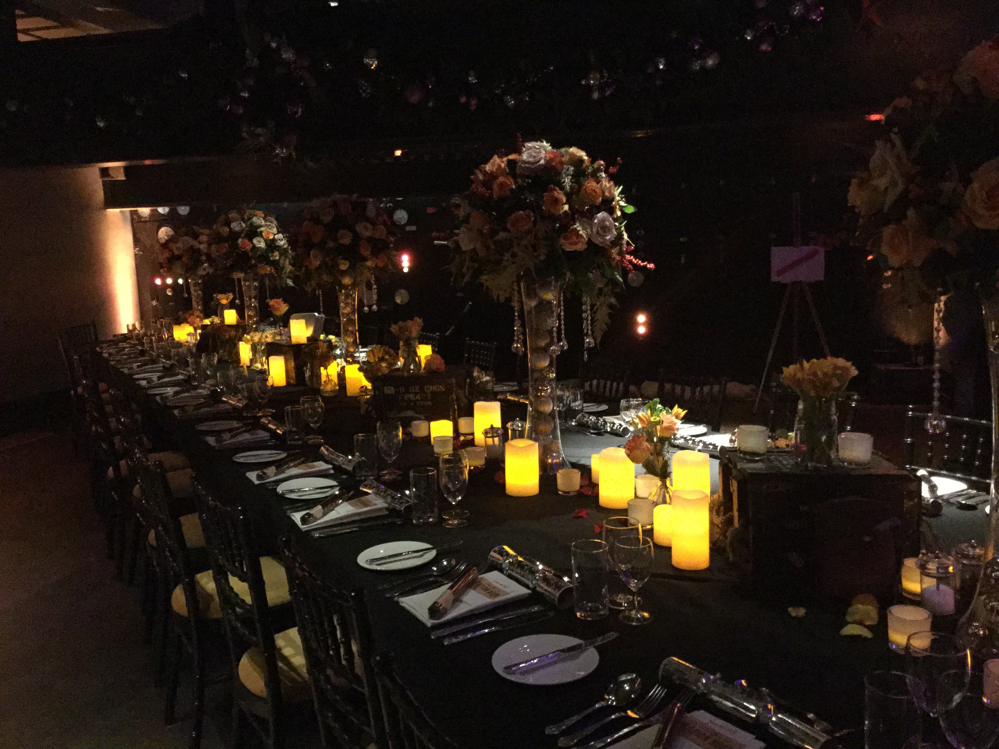 Elegant banquet table in Harmsworth Room, perfect for formal dinners and corporate events.