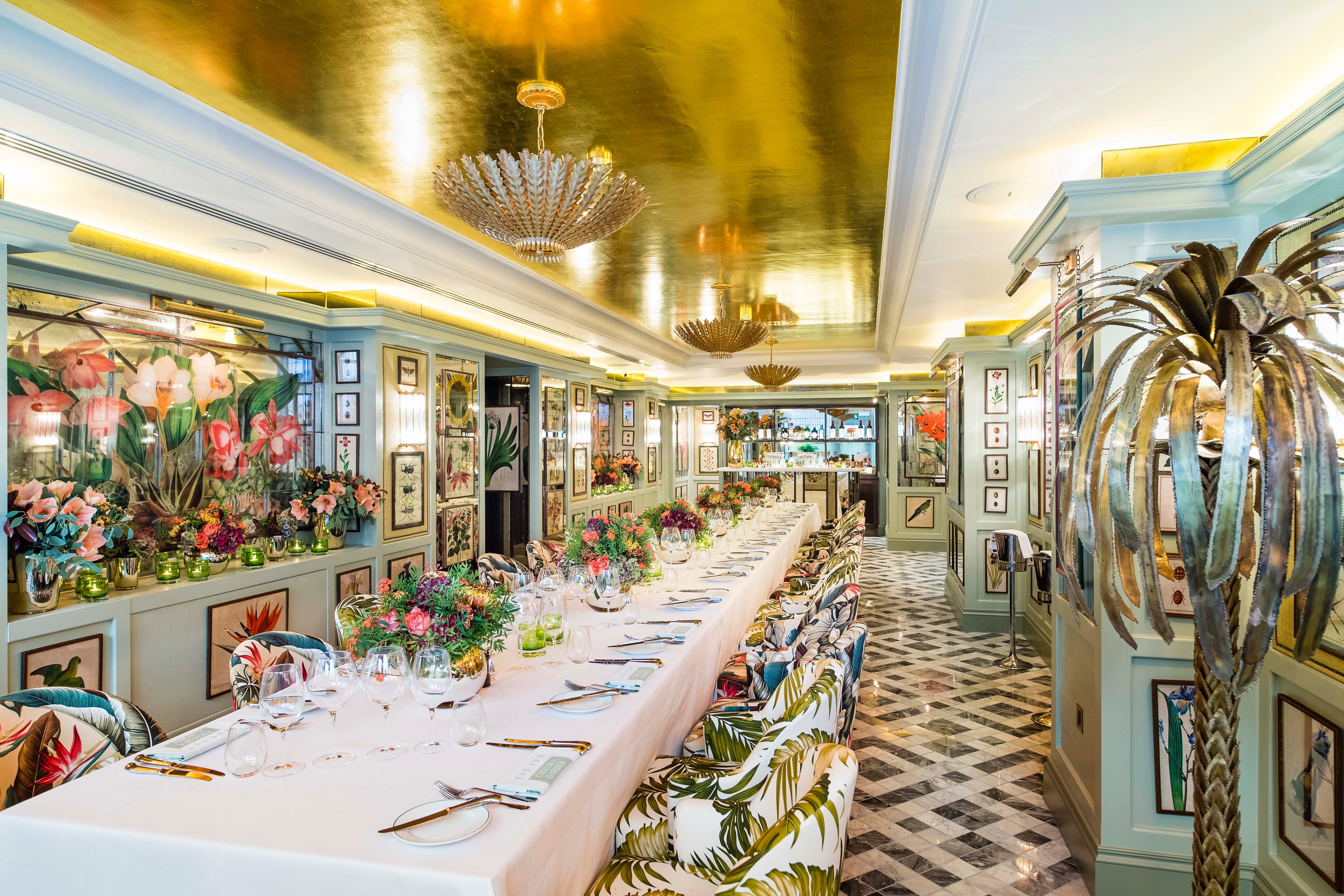 Ivy Chelsea Garden Eden Room: opulent gold ceiling, luxury event venue