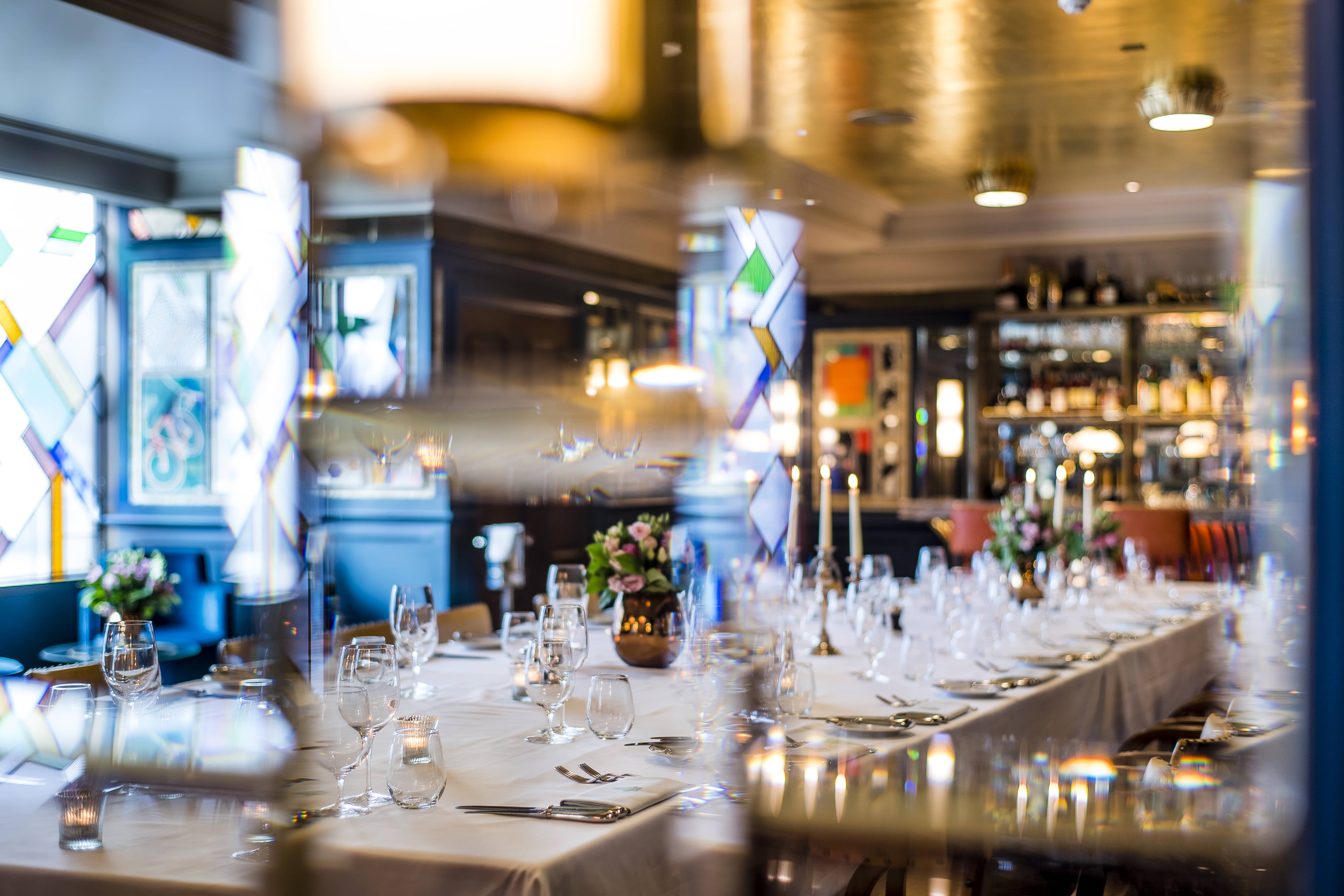 Elegant dining table in The Blake Room, ideal for upscale events and private dinners.