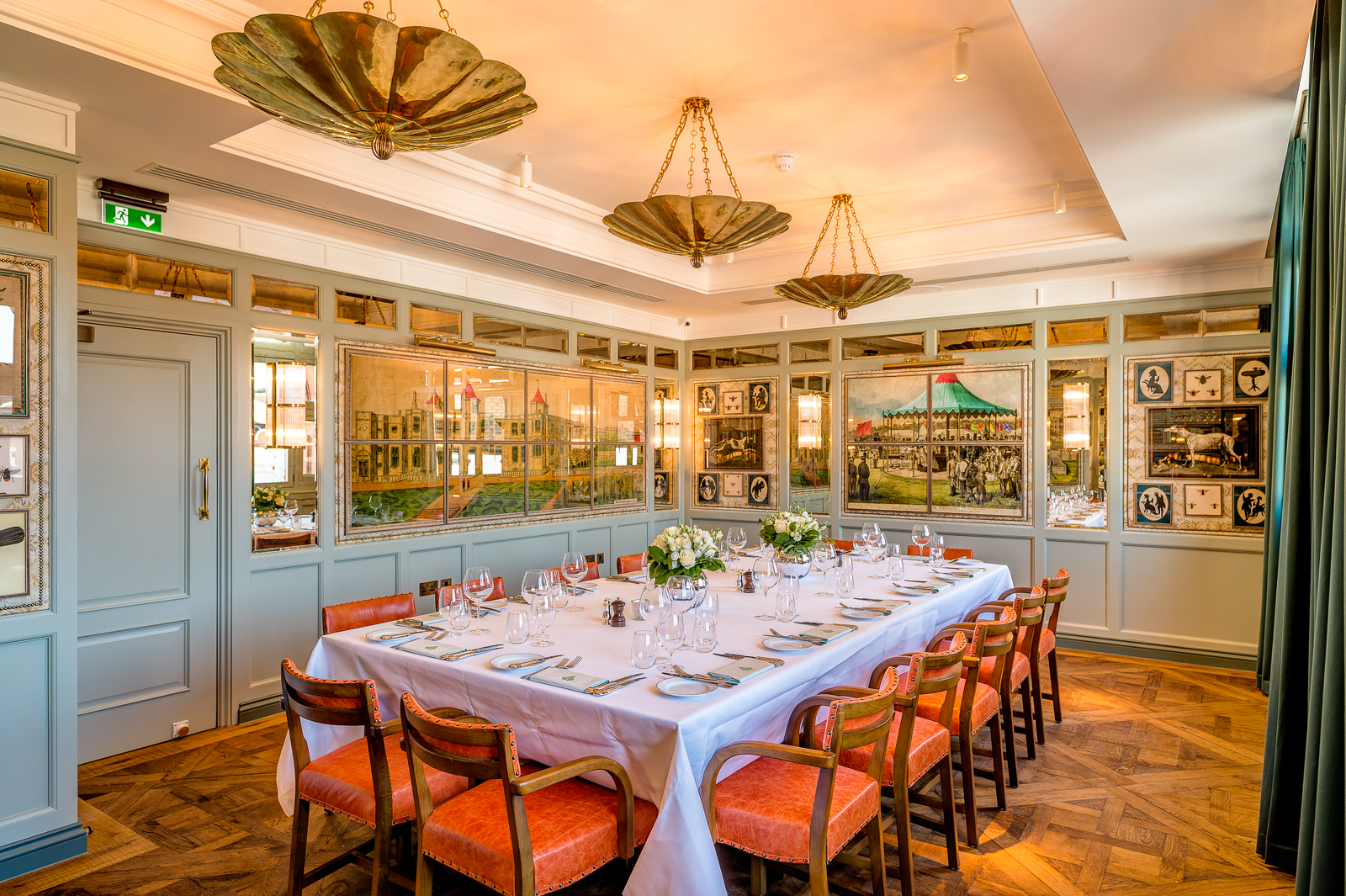 Elegant private dining room at The Ivy Café Wimbledon, ideal for upscale events and meetings.