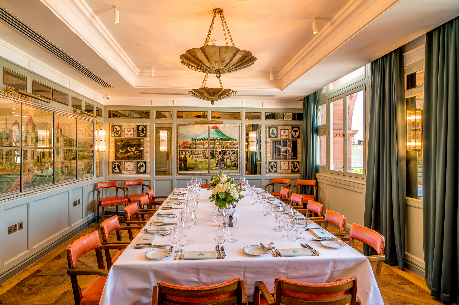 Elegant dining room in The Ivy Café Wimbledon, ideal for corporate dinners and private events.