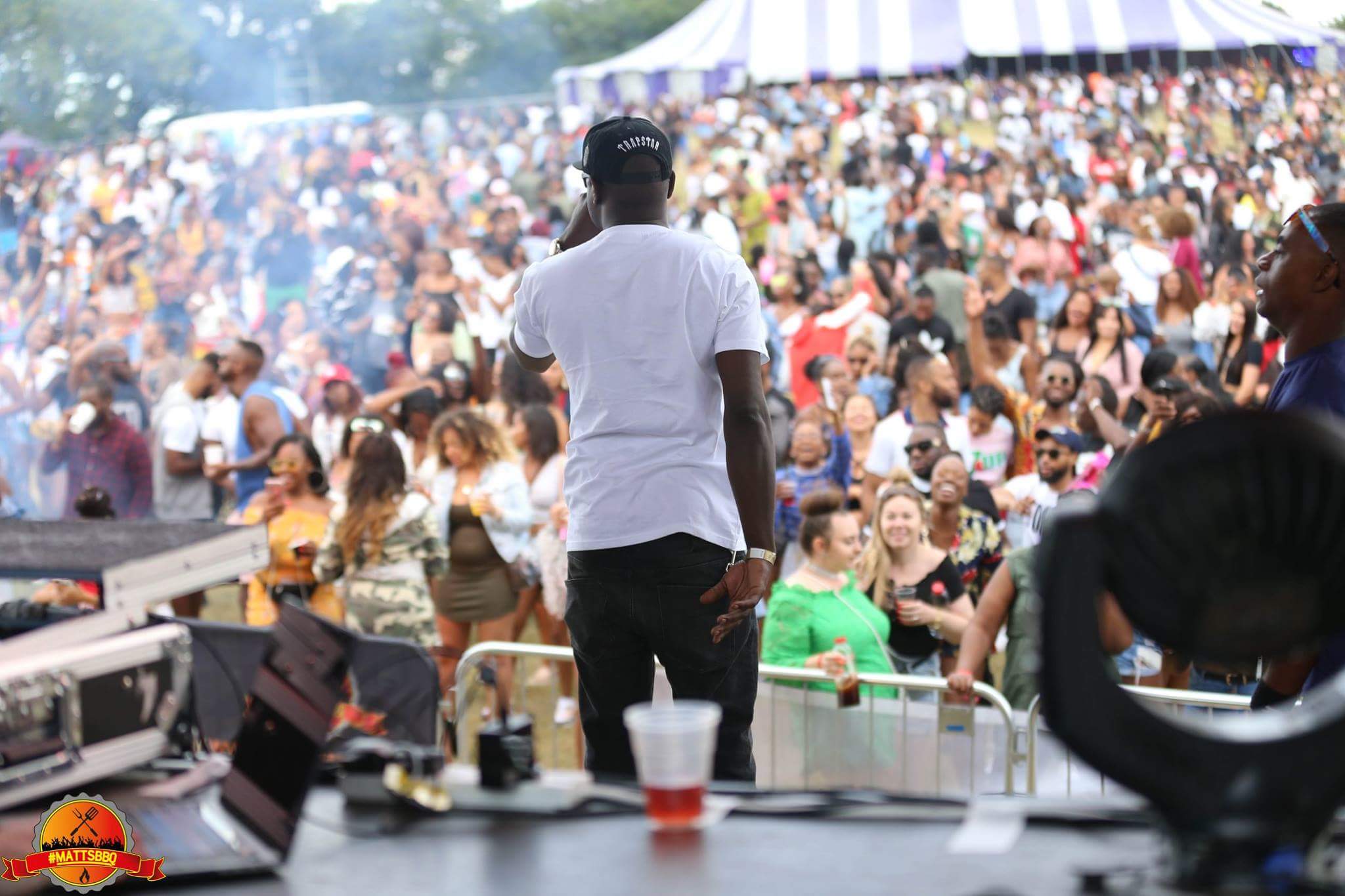 Vibrant outdoor event at Main Events Field, Colesdale Farm with large crowd enjoying performance.