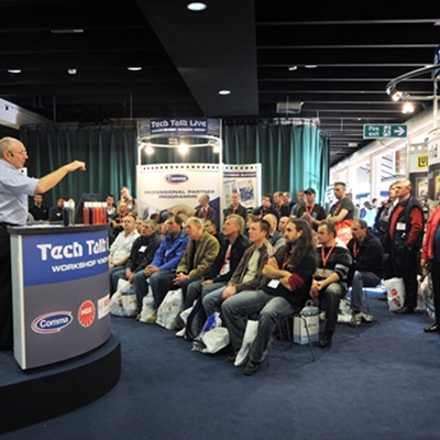 Engaging workshop at Surrey Hall, Sandown Park Racecourse with attentive audience.