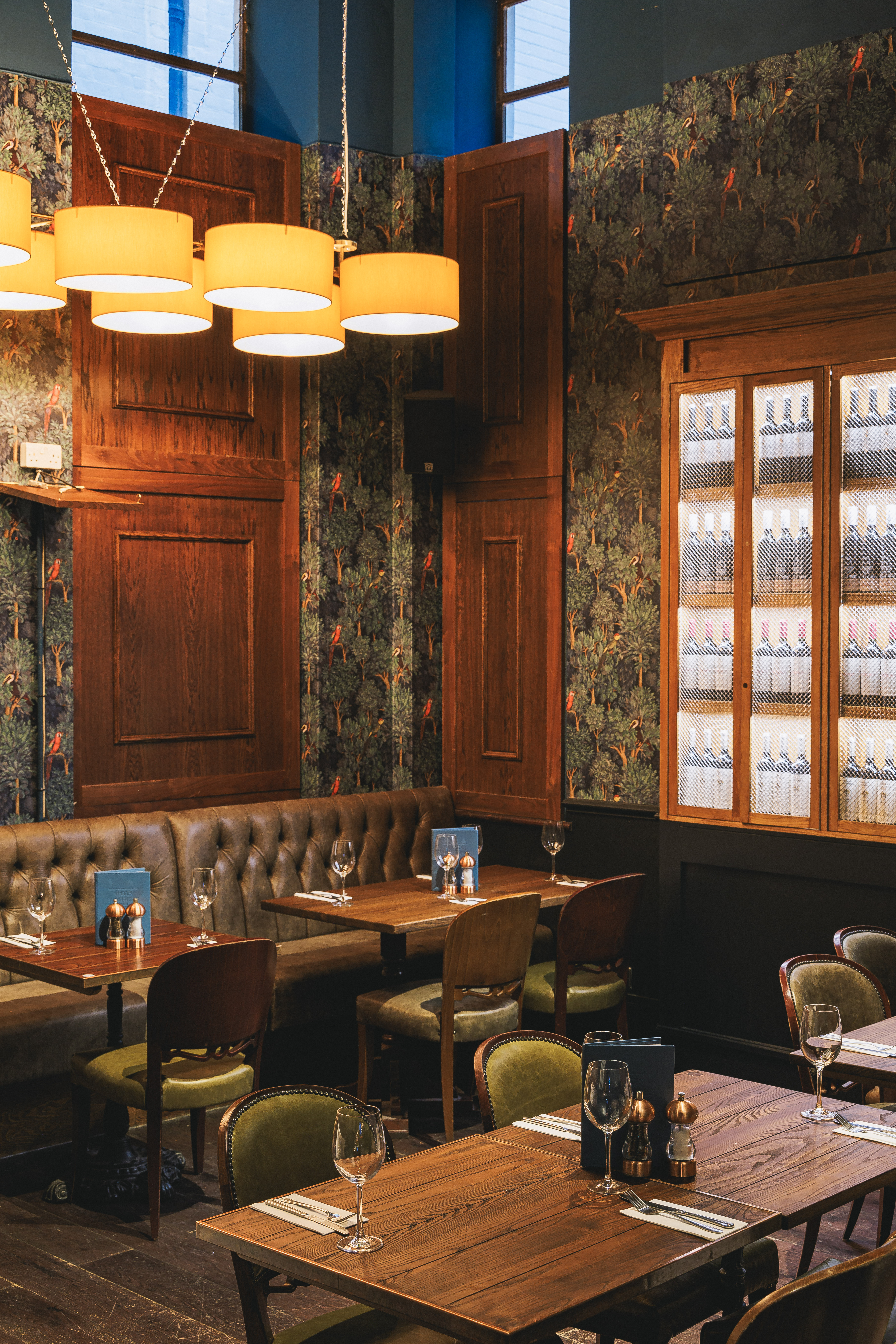 Intimate dining space with plush seating for private events at Balls Brothers Austin Friars.