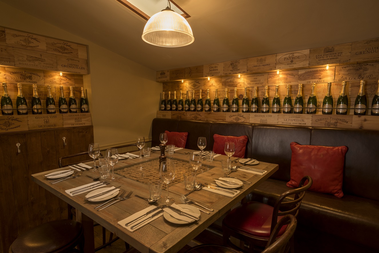 Intimate dining space at Cafe Rouge Leamington Spa, perfect for private events and celebrations.