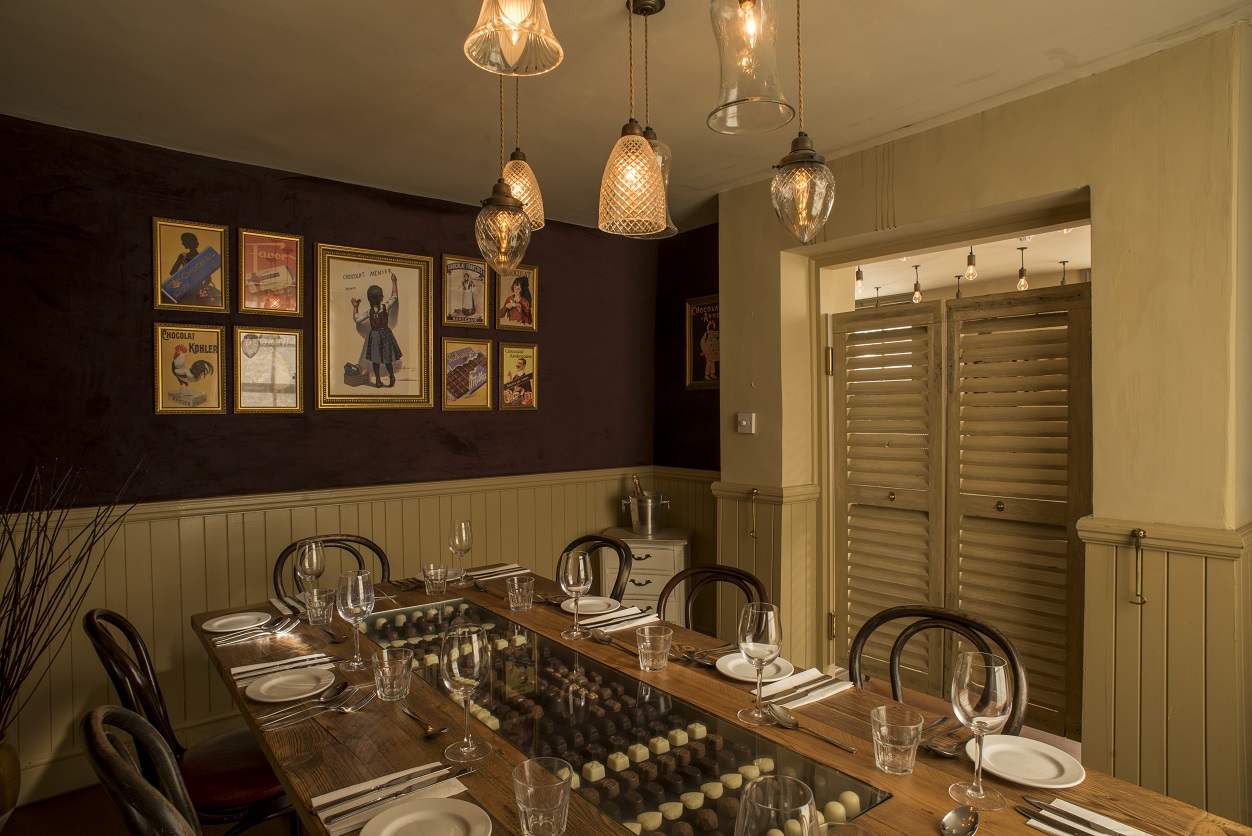 Stylish private dining room at Cafe Rouge Leamington Spa for exclusive events.