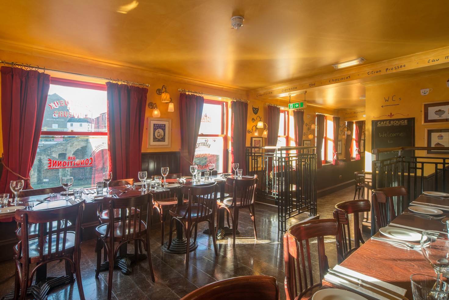 Downstairs Private Room at Cafe Rouge Durham, ideal for intimate gatherings and corporate events.