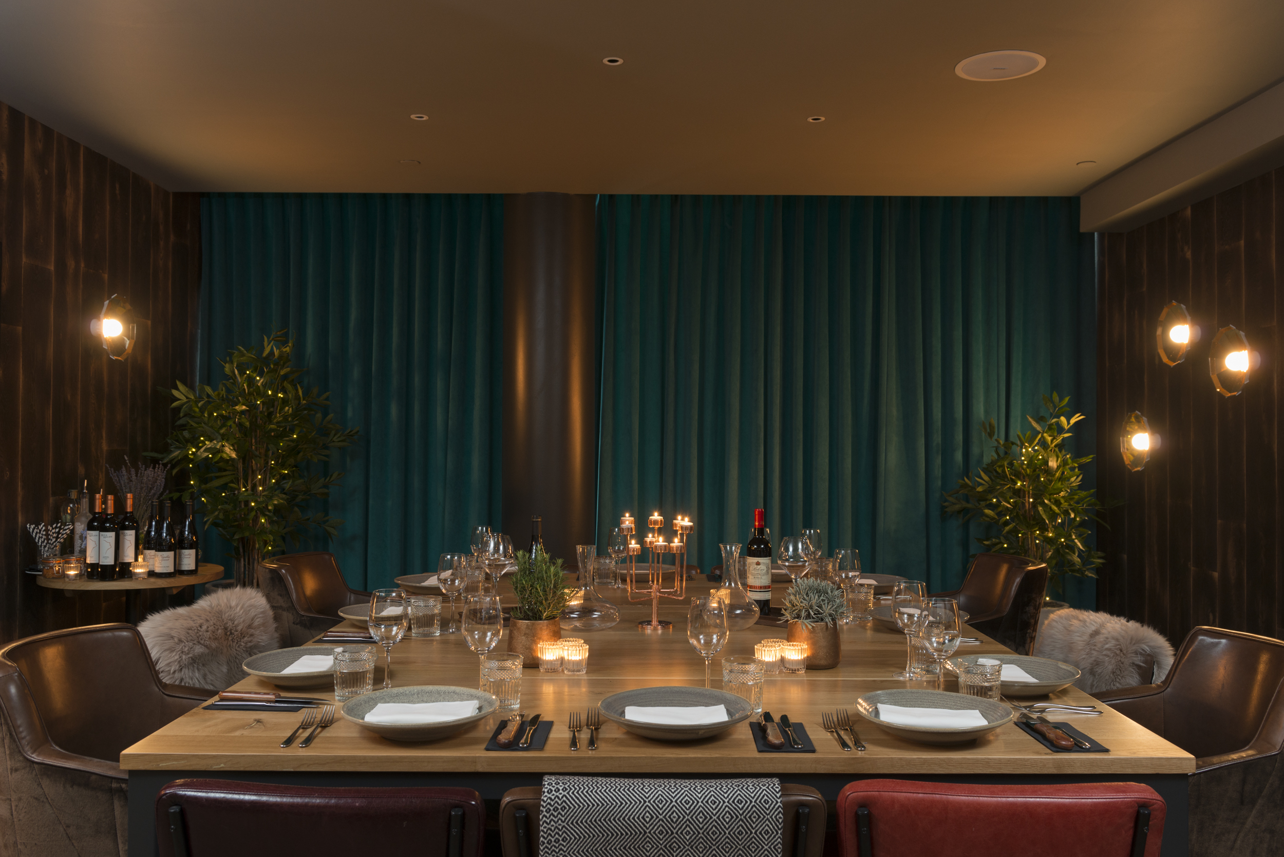Elegant private dining room at The Refinery City Point, perfect for intimate events.