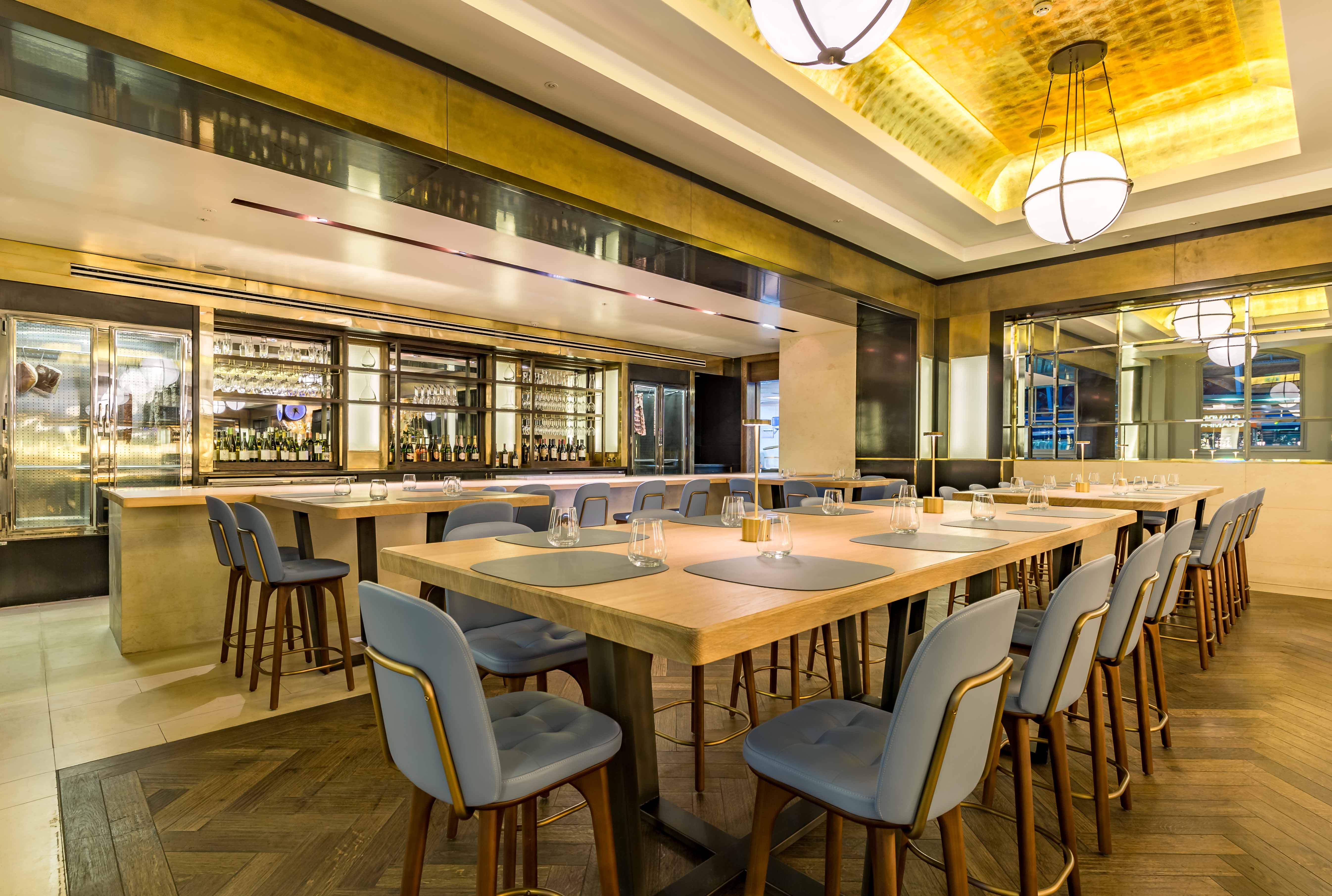 Modern dining space at St Pancras Brasserie, ideal for events and private dinners.