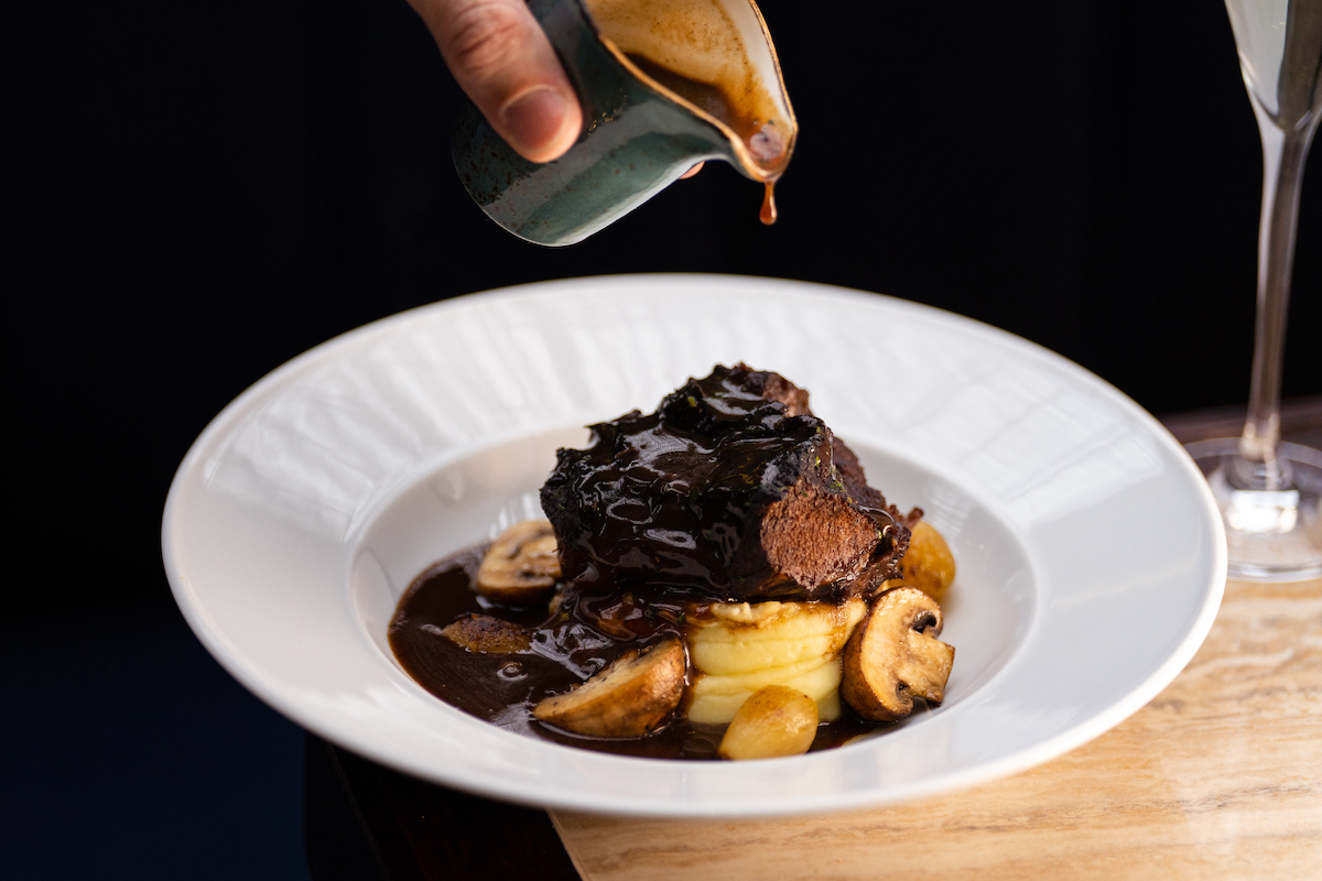 Garnished dish at St Pancras Brasserie, perfect for upscale events and catering.