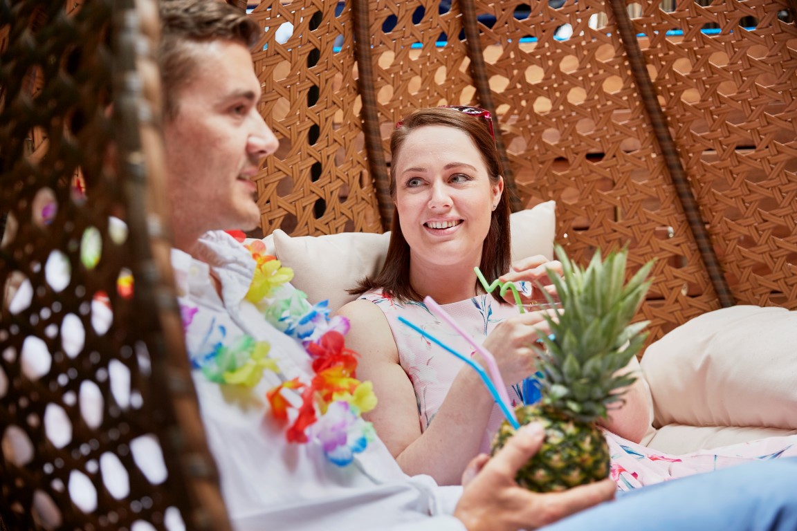Beach Bar at The Montague: vibrant decor, ideal for networking and social events.